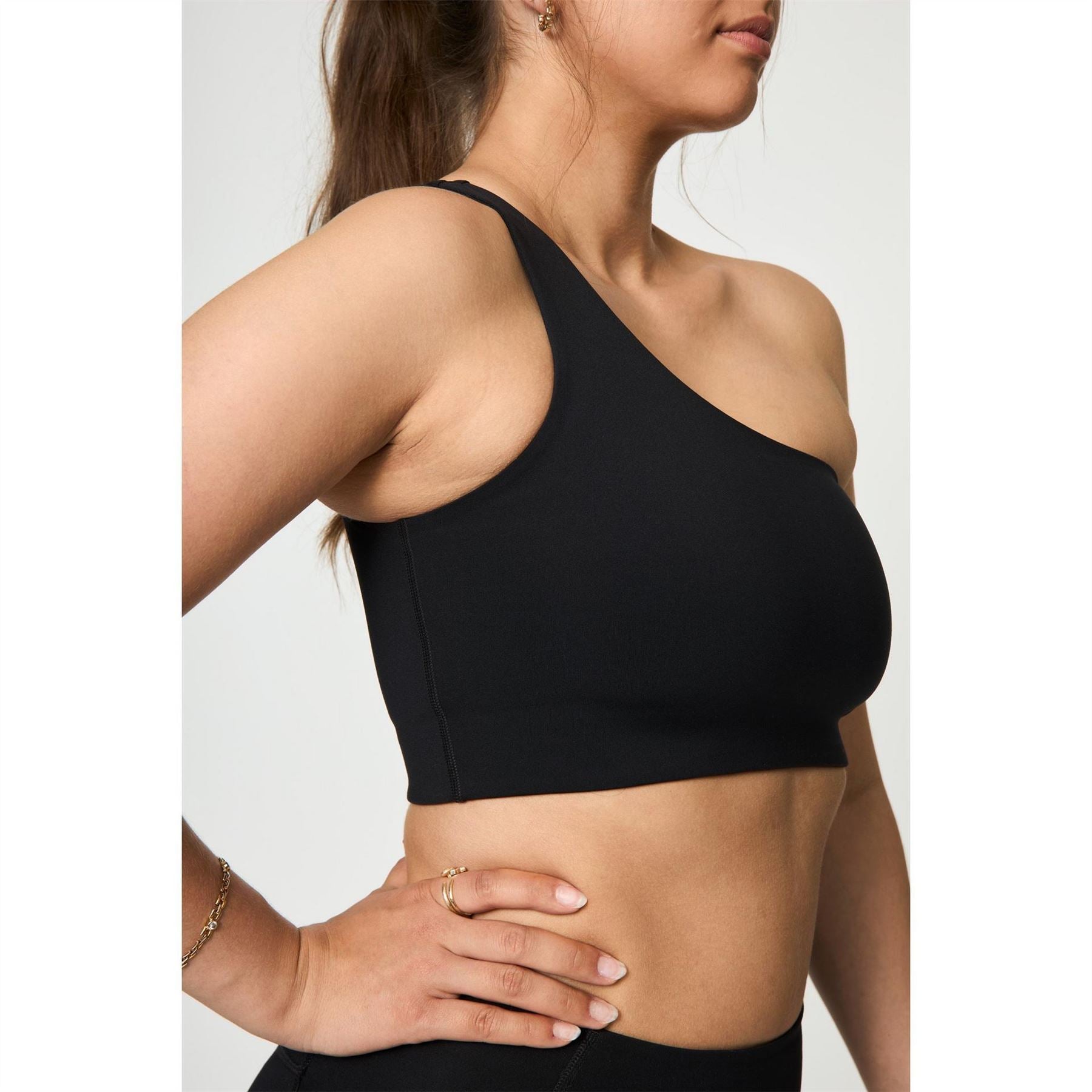 Girlfriend Collective One Shoulder Non Wired Low Impact Sports Bra