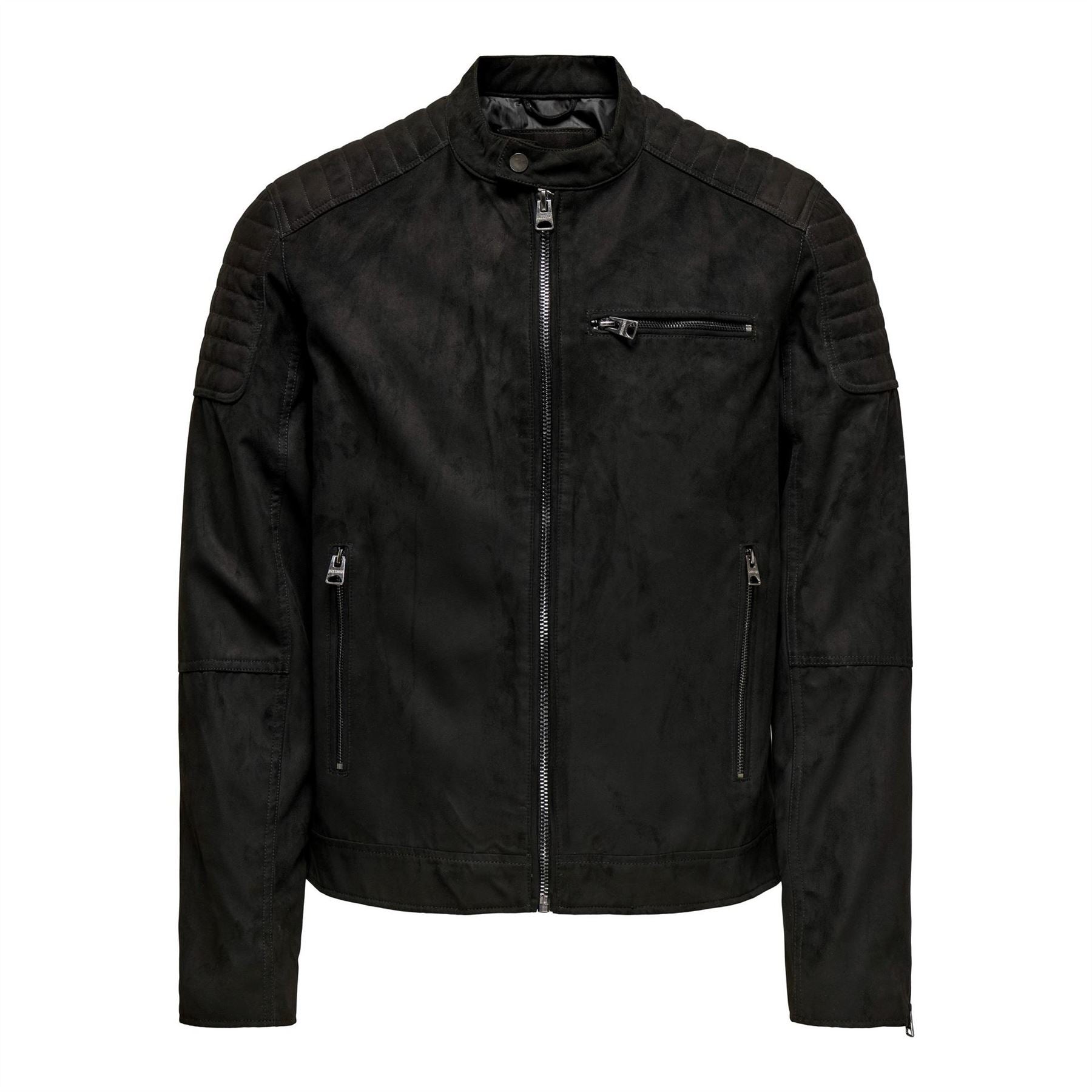 Only Solid Patterned Bike Jacket with Zipped Pocket