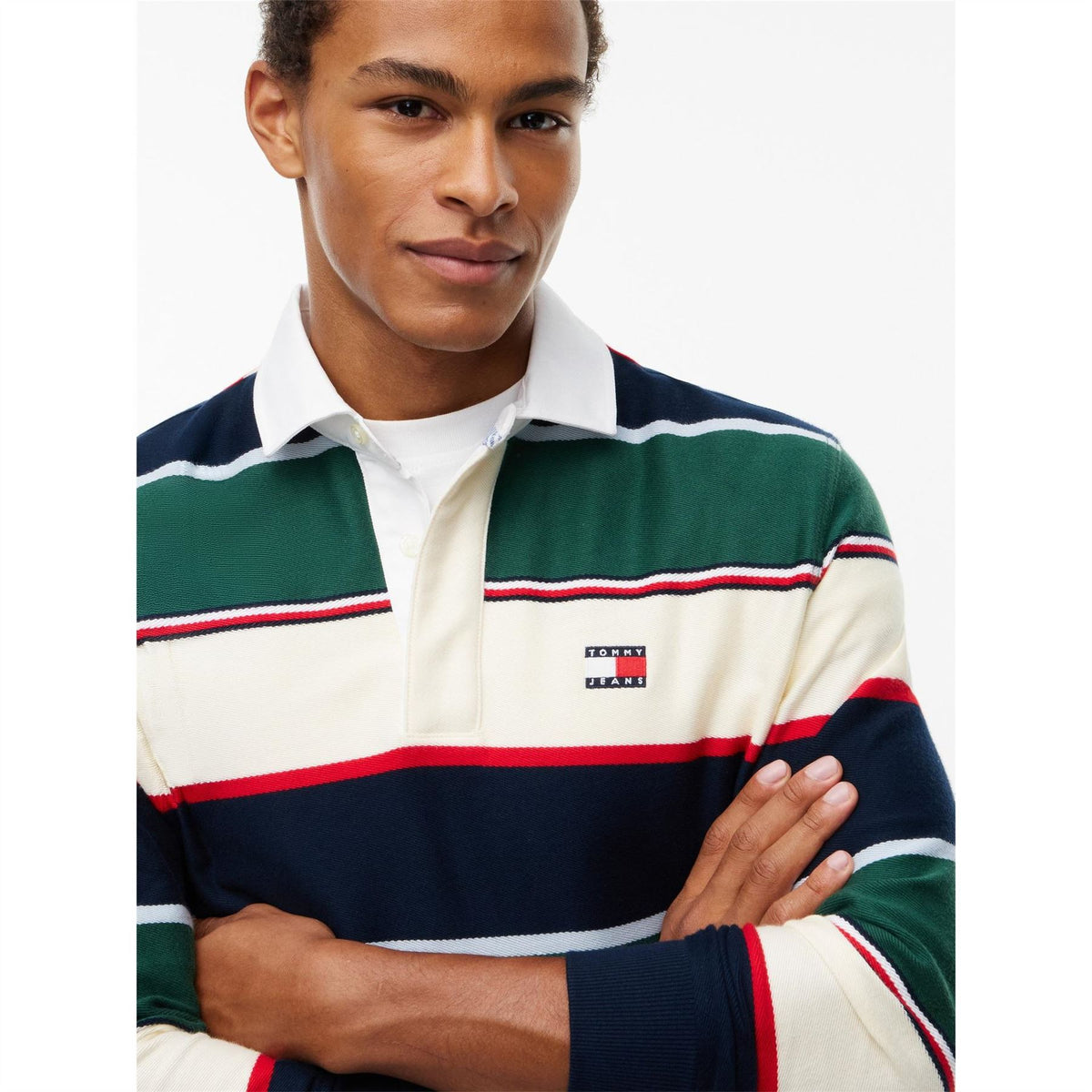 Tommy Jeans Varsity Stripe Rugby Cotton Long Sleeve Polo