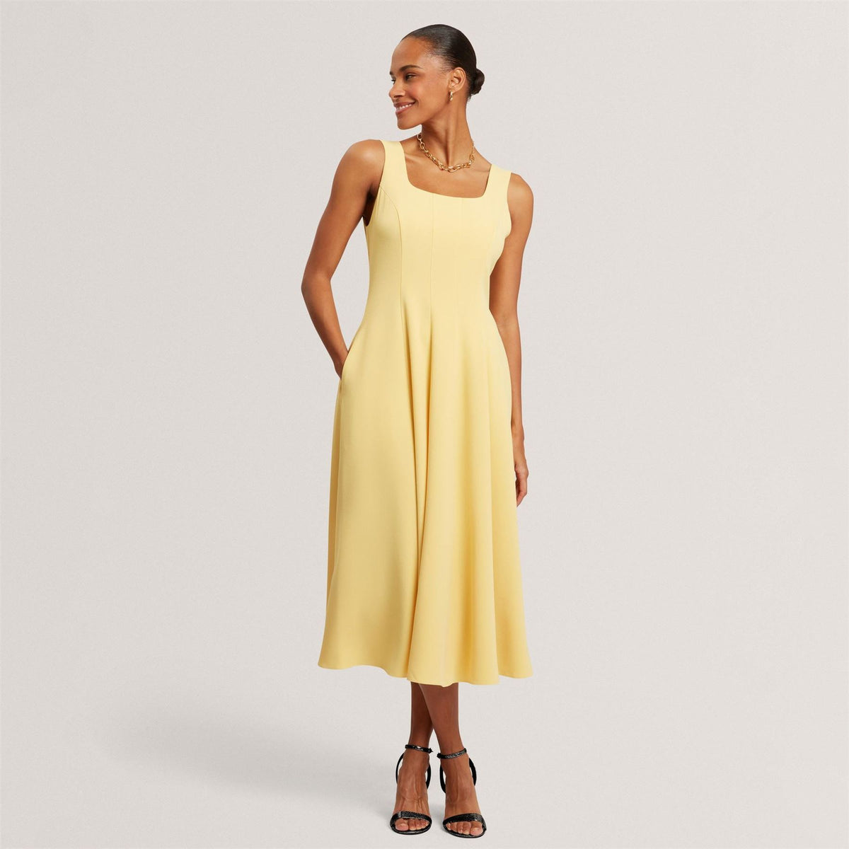 Ted Baker Baker Panelled Scoop Neck Sleeveless Midi Dress