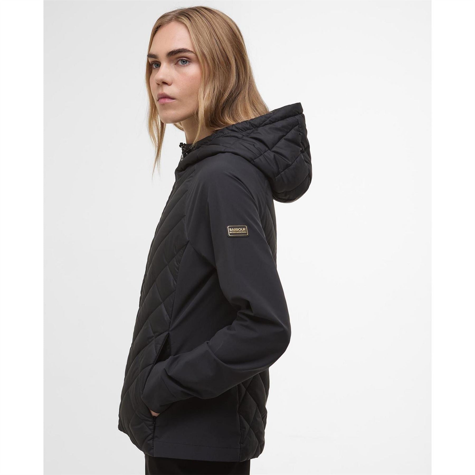 Barbour International Dakota Hooded Long Sleeve Zip Quilted Jacket