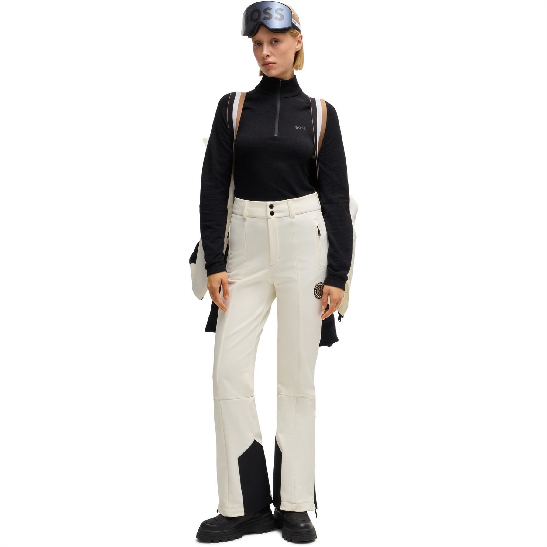 Boss Kern Ski Solid Patterned Straight Trousers
