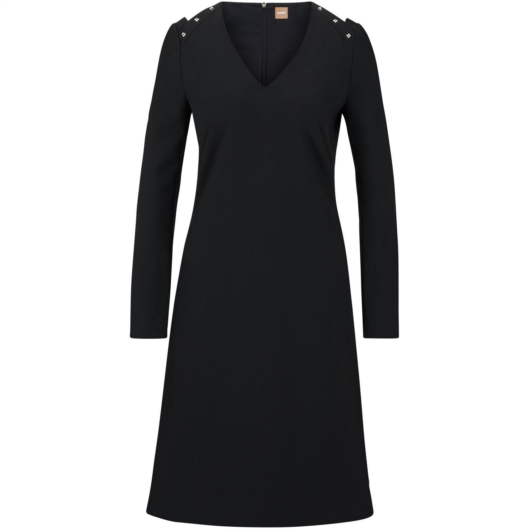 Boss Dariva V-Neck Long Sleeve Midi Dress