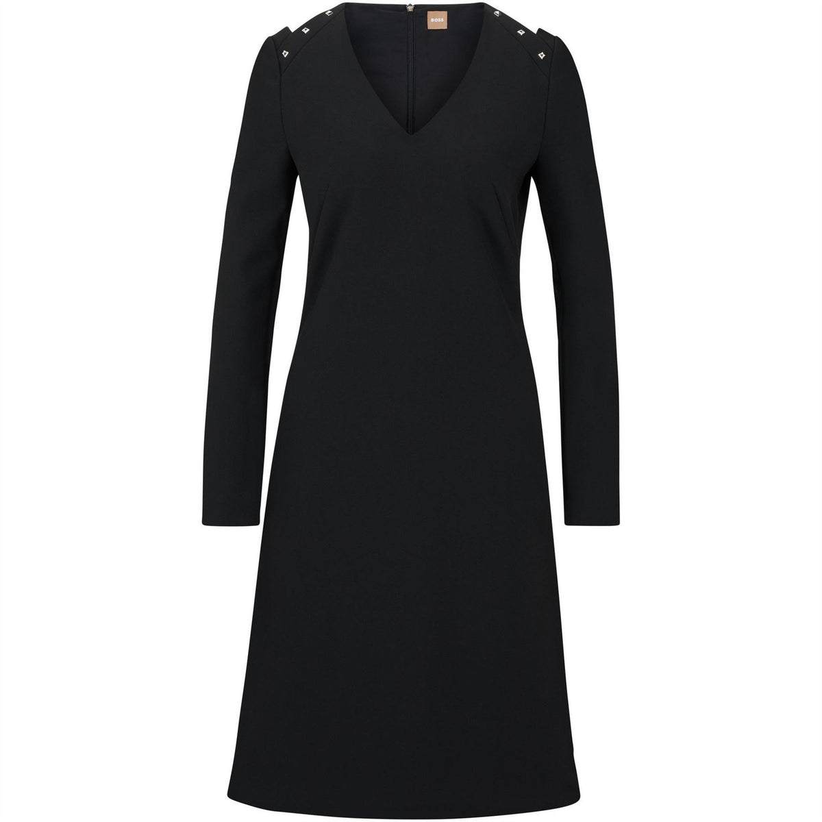 Boss Dariva V-Neck Long Sleeve Midi Dress