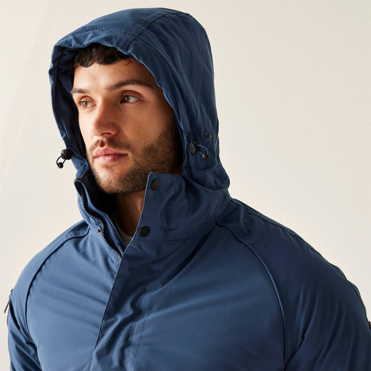Regatta Salingeriii Solid Patterned Hooded Drawstring Fur Trim Parka Coat