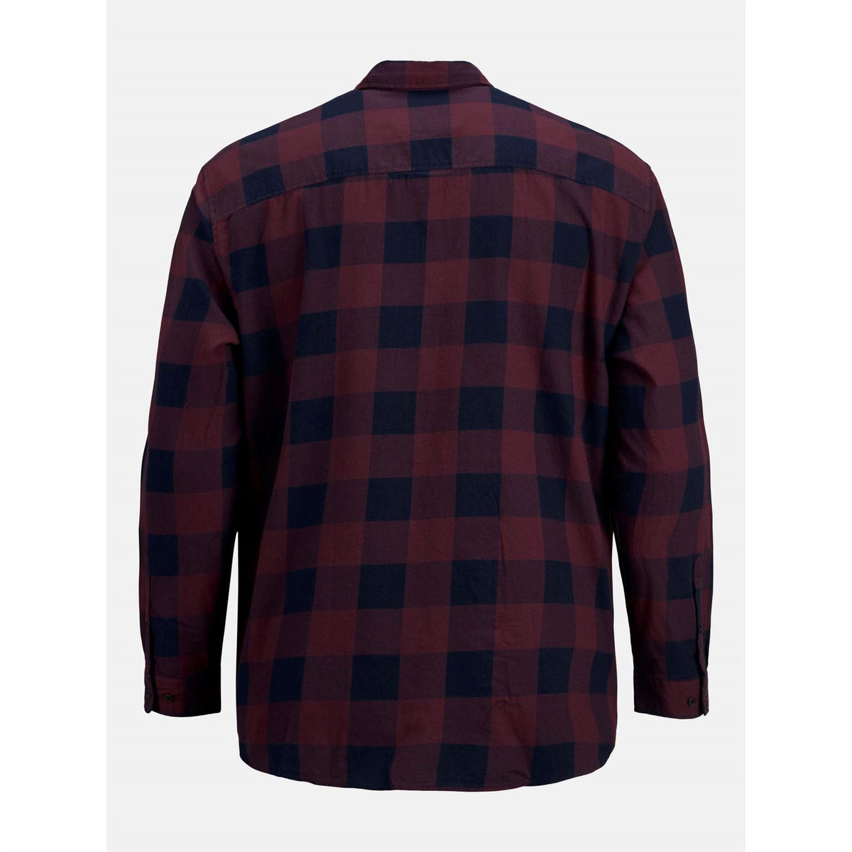 Jack and Jones Gingham Button Placket Collared Long Sleeve Shirt