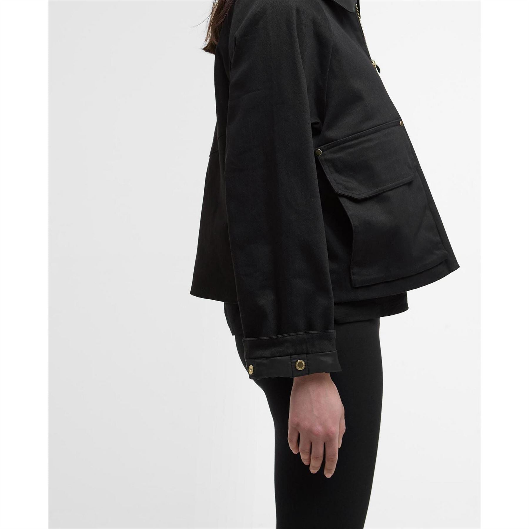 Barbour International Warlock Heavy Cotton Faux Velvet Collar Boxy Coach Jacket
