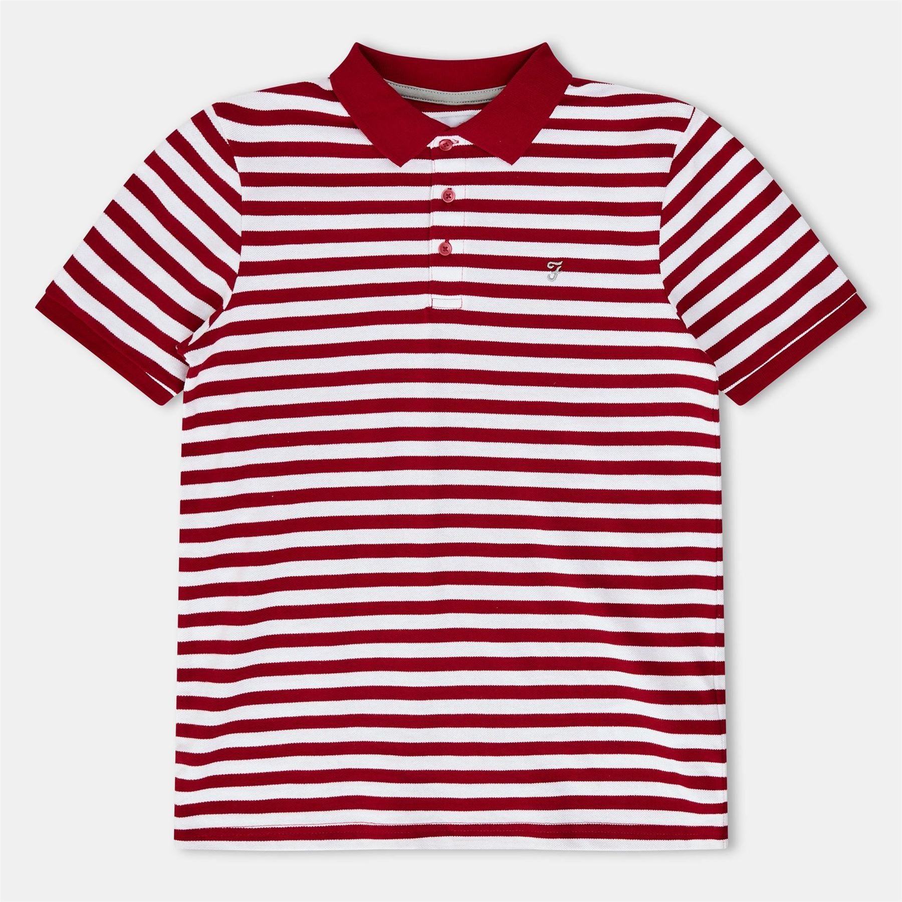 Farah Kids Yd Stripe Short Sleeve Polo Shirt