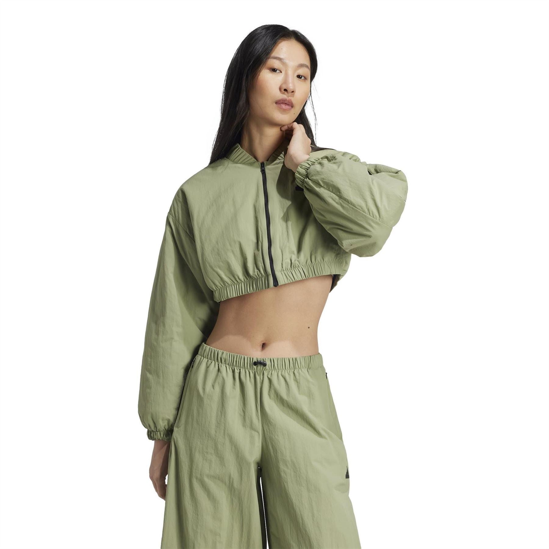 adidas City Escape Padded Cropped Bomber Jacket