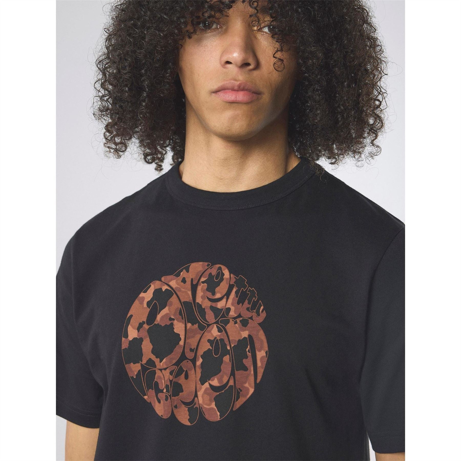 Pretty Green Brindle Logo Print Crew Neck Short Sleeve T-Shirt