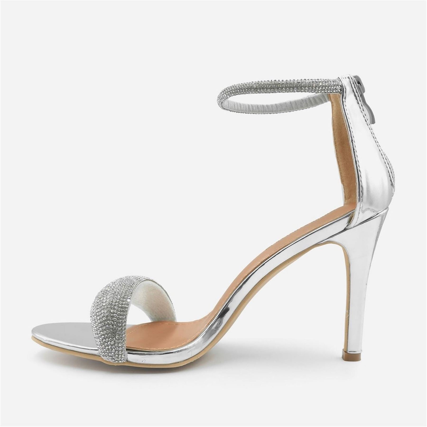 Wheres That From Sabra Metallic Open Toe Stiletto Heel Sandals