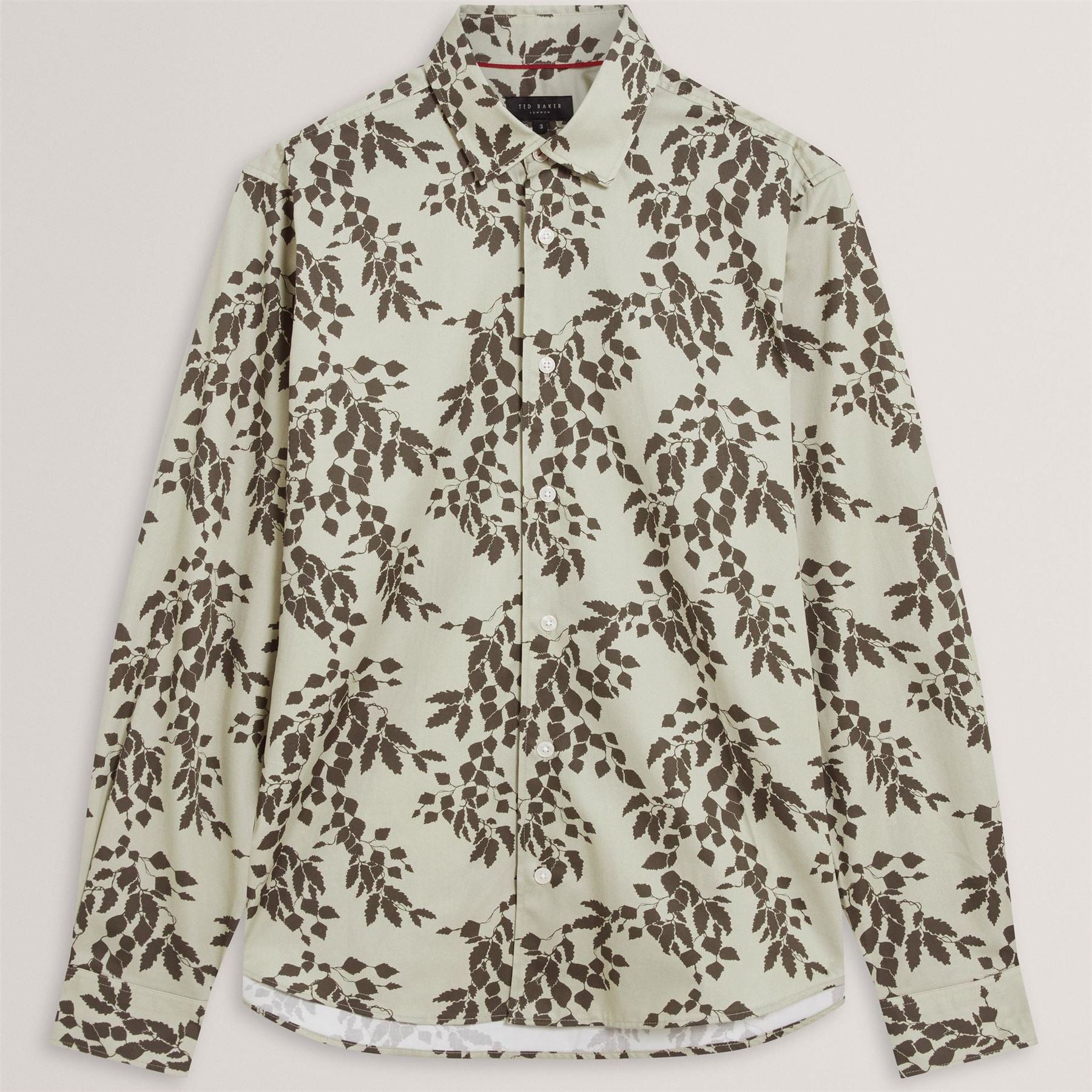 Ted Baker Foliage Print Cotton Long Sleeve Shirt