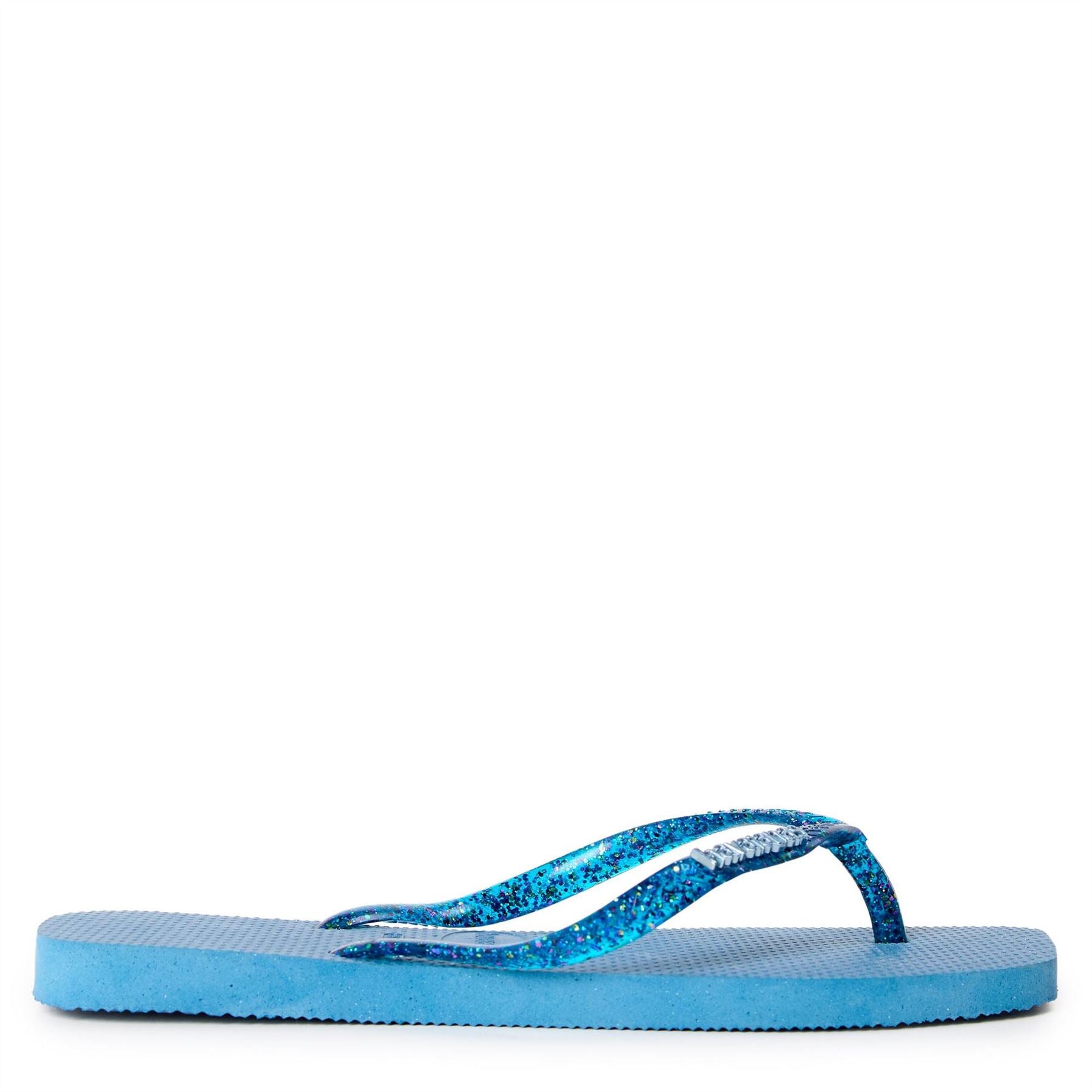 Havaianas Womens Hav. Square Logo Metallic Comfy Blu Flip Flops