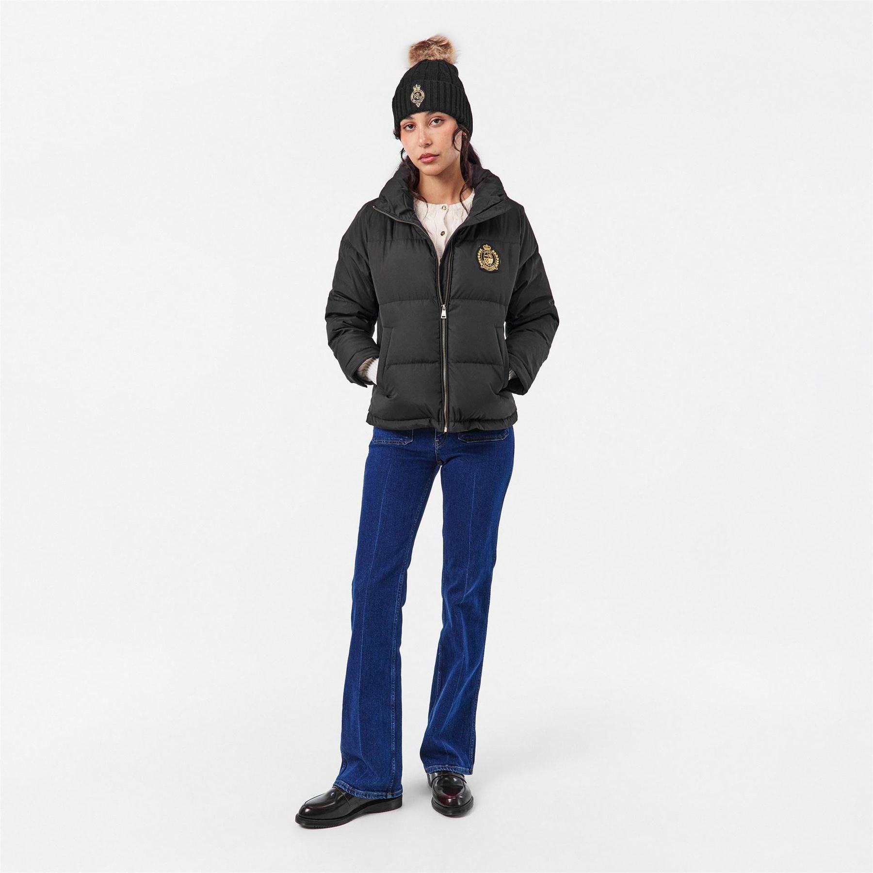 Lauren by Ralph Lauren Pom Cable Knit Beanie