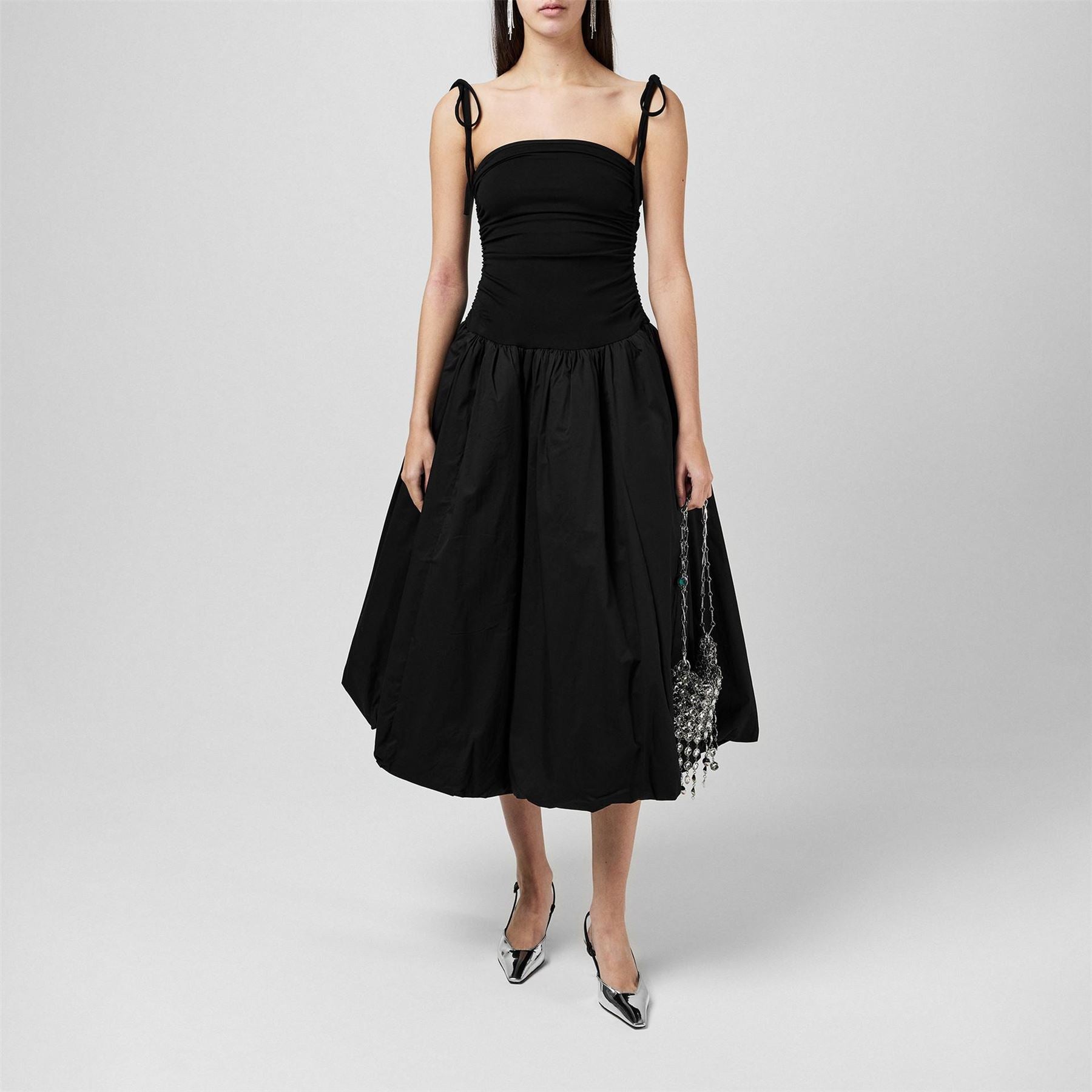 AmyLynn Amy Lynn Alexa Shoulder Tie Ultra Mini Peplum Dress