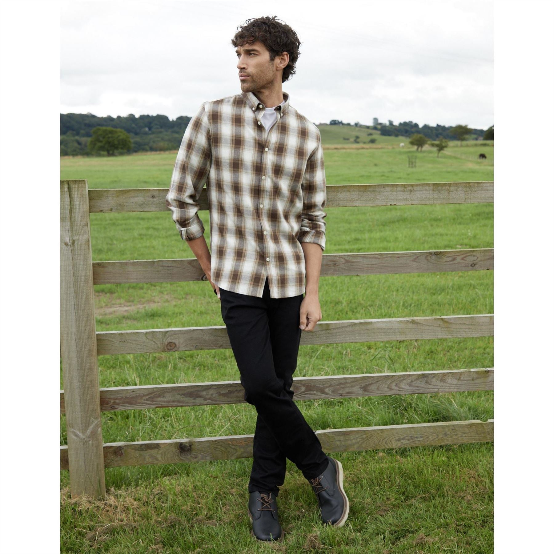 Threadbare Cheque Long Sleeve Patterned Shirt