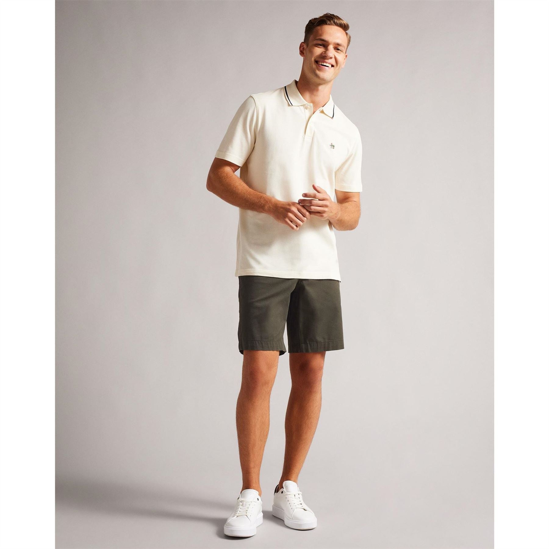 Ted Baker Solid Patterned Chino Shorts