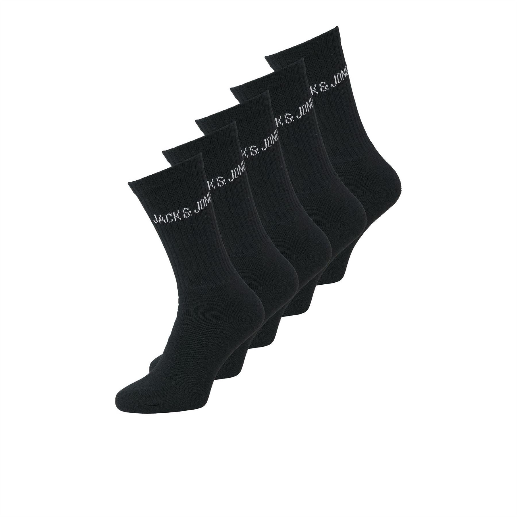 Jack and Jones 5 Pack Regen Lettering Junior Crew Socks