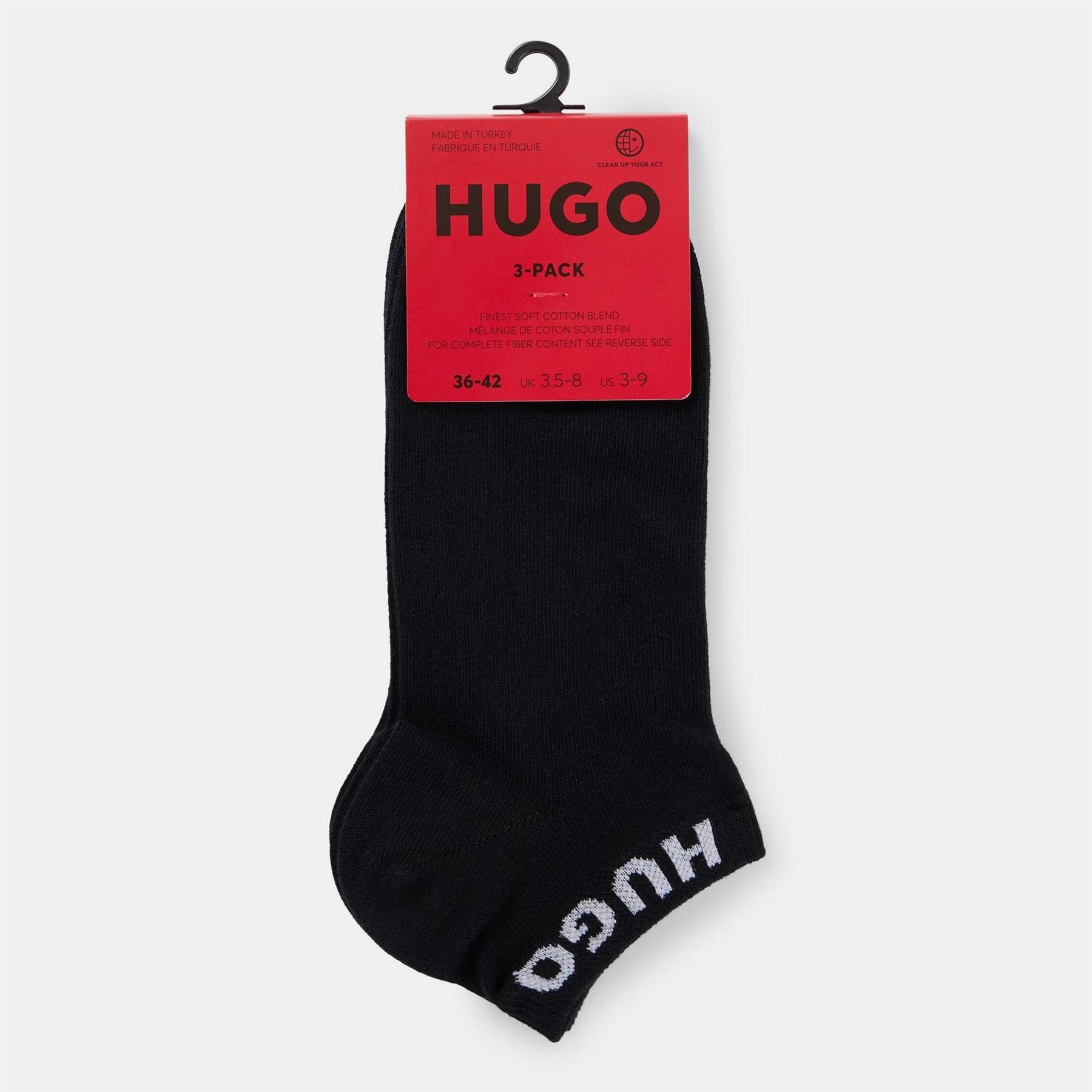 Hugo Pack Logo Cuff Ankle Socks