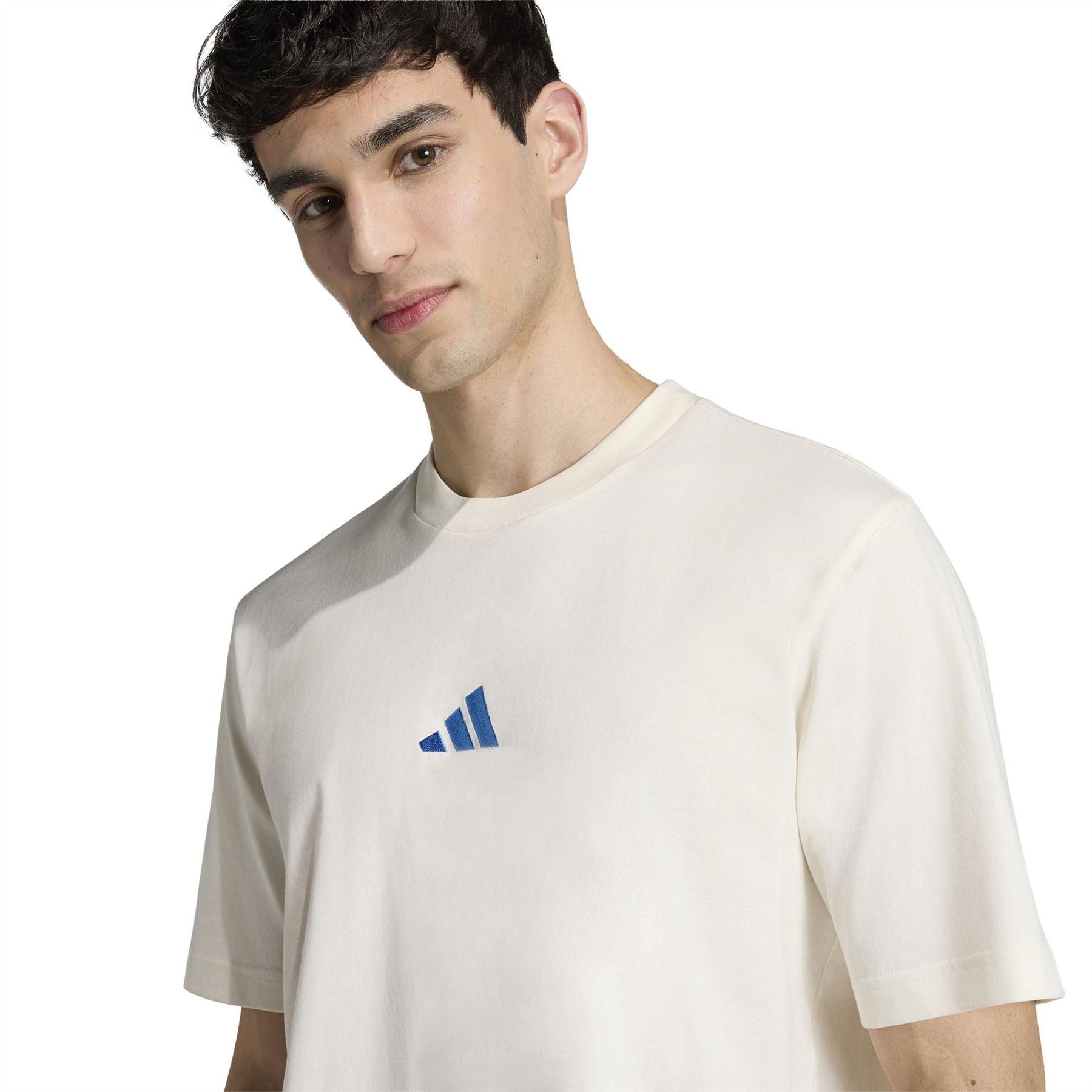 adidas Mens Essentials Single Jersey Linear Embroidered Logo T-Shirt