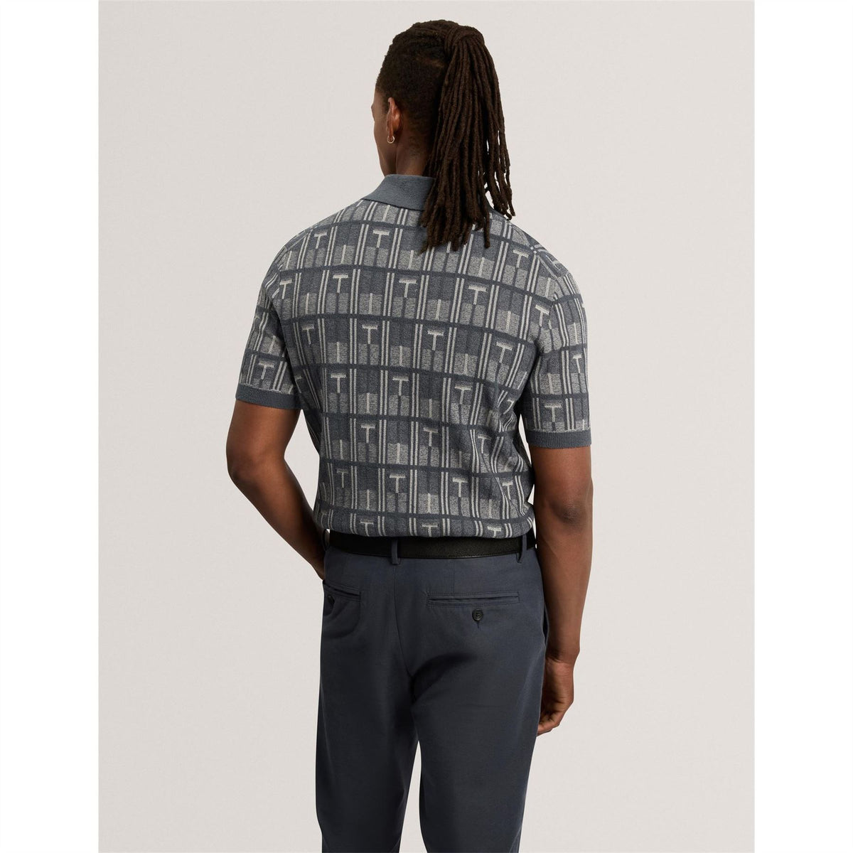 Ted Baker Cotton Zip Neck Short Sleeve Polo