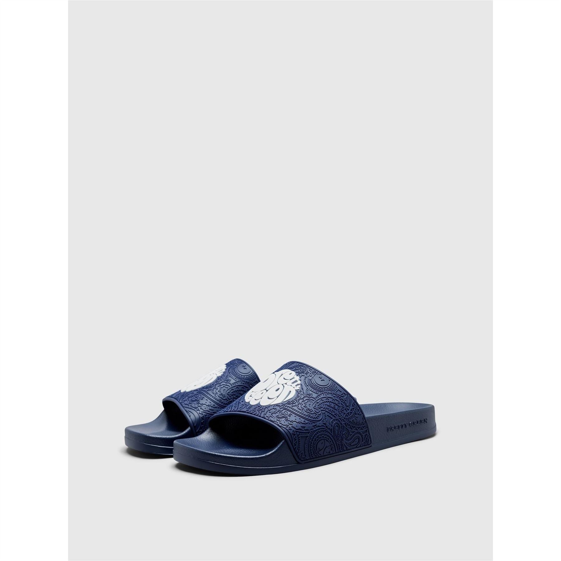 Pretty Green Okala Paisley Flat Heel Open Toe Slides
