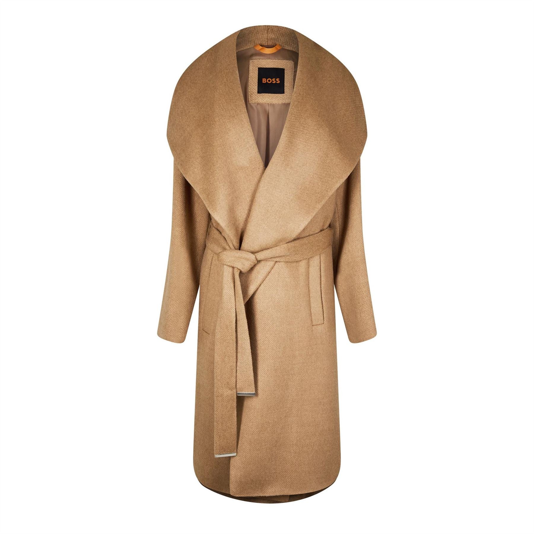 Boss BOSS Caylina  Orange Knee Length Long Sleeve Overcoat