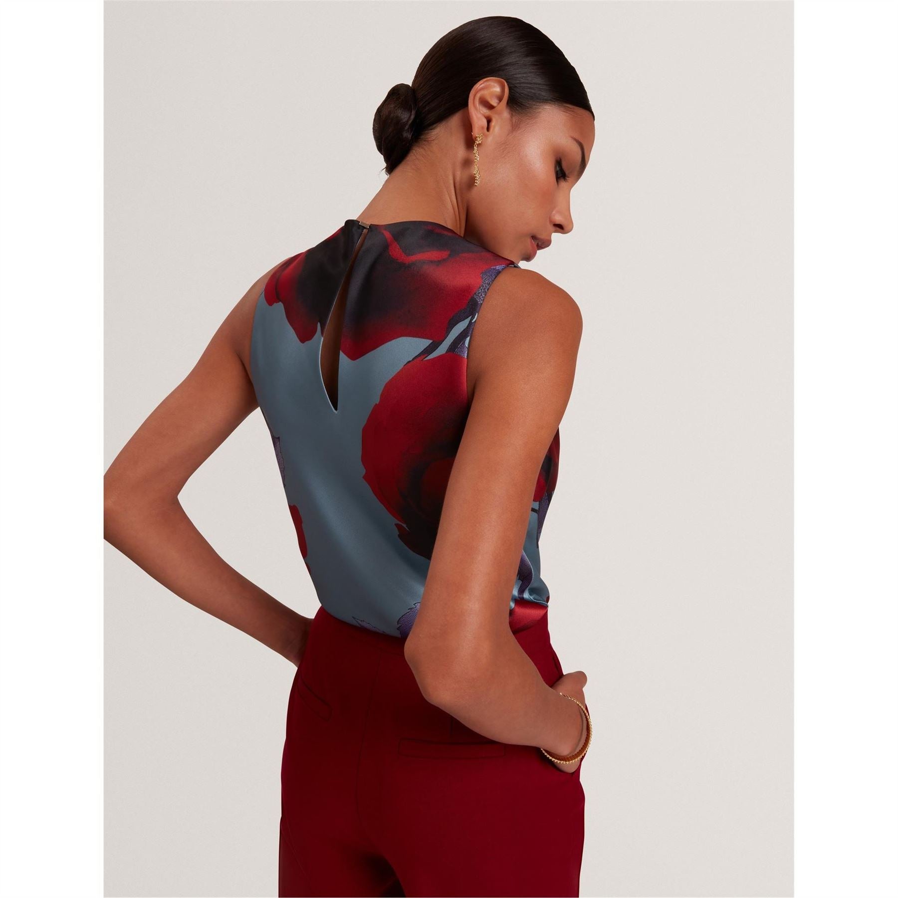 Ted Baker Cowl Neck Sleeveless Shell Blouse