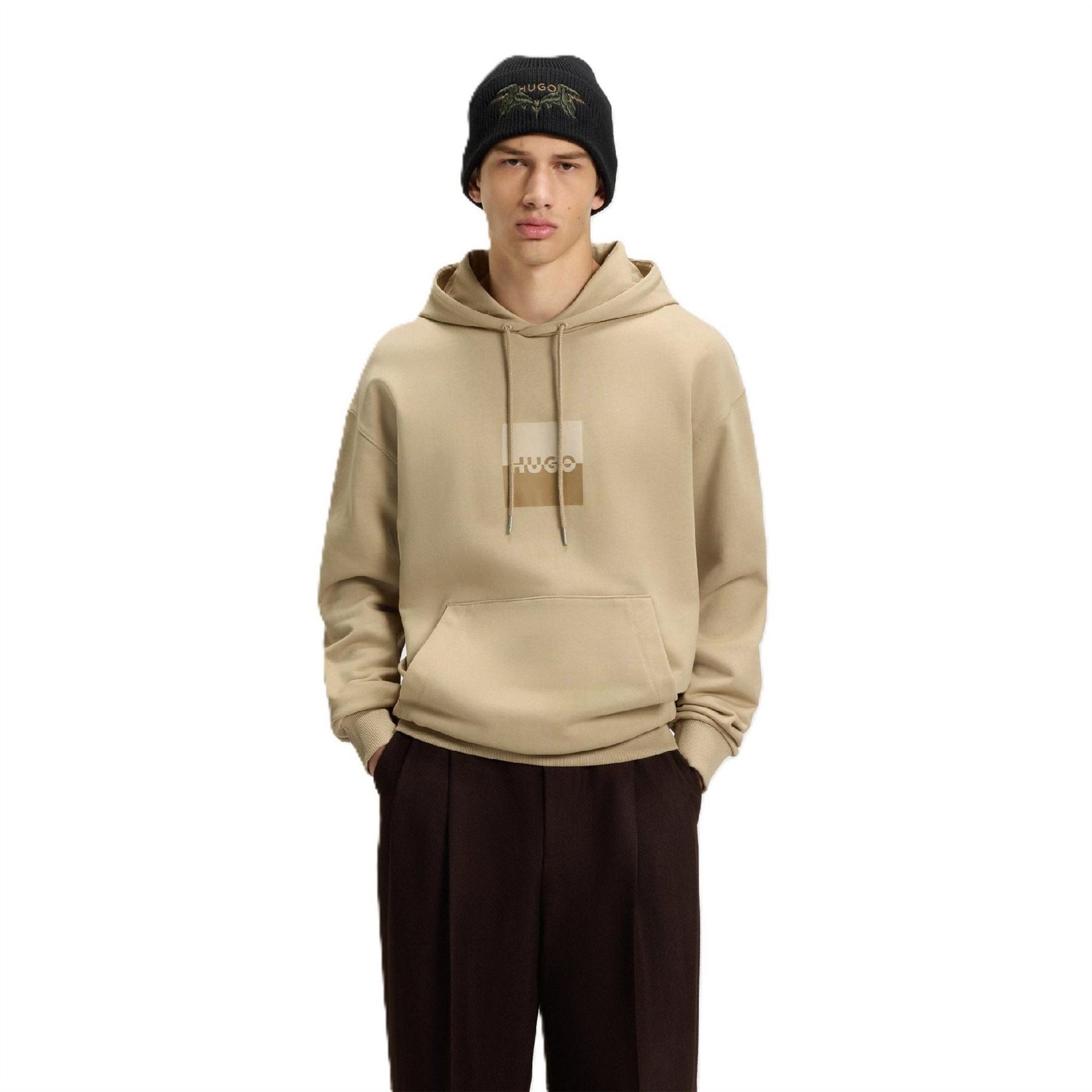 Hugo Hooded Neck Drop Shoulder Long Sleeve Sweatshirt