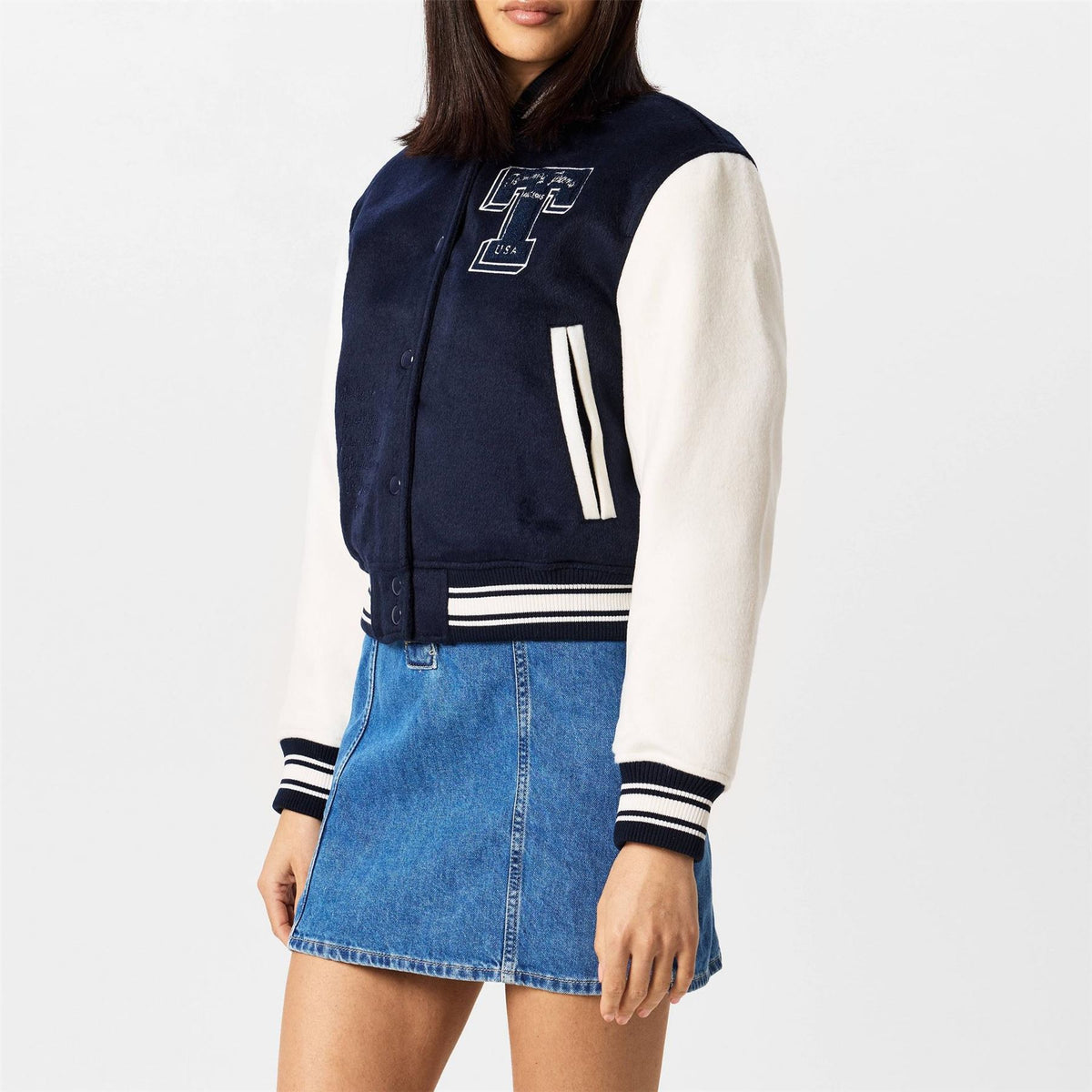 Tommy Jeans Letterman Wool Long Sleeve Varsity Jacket