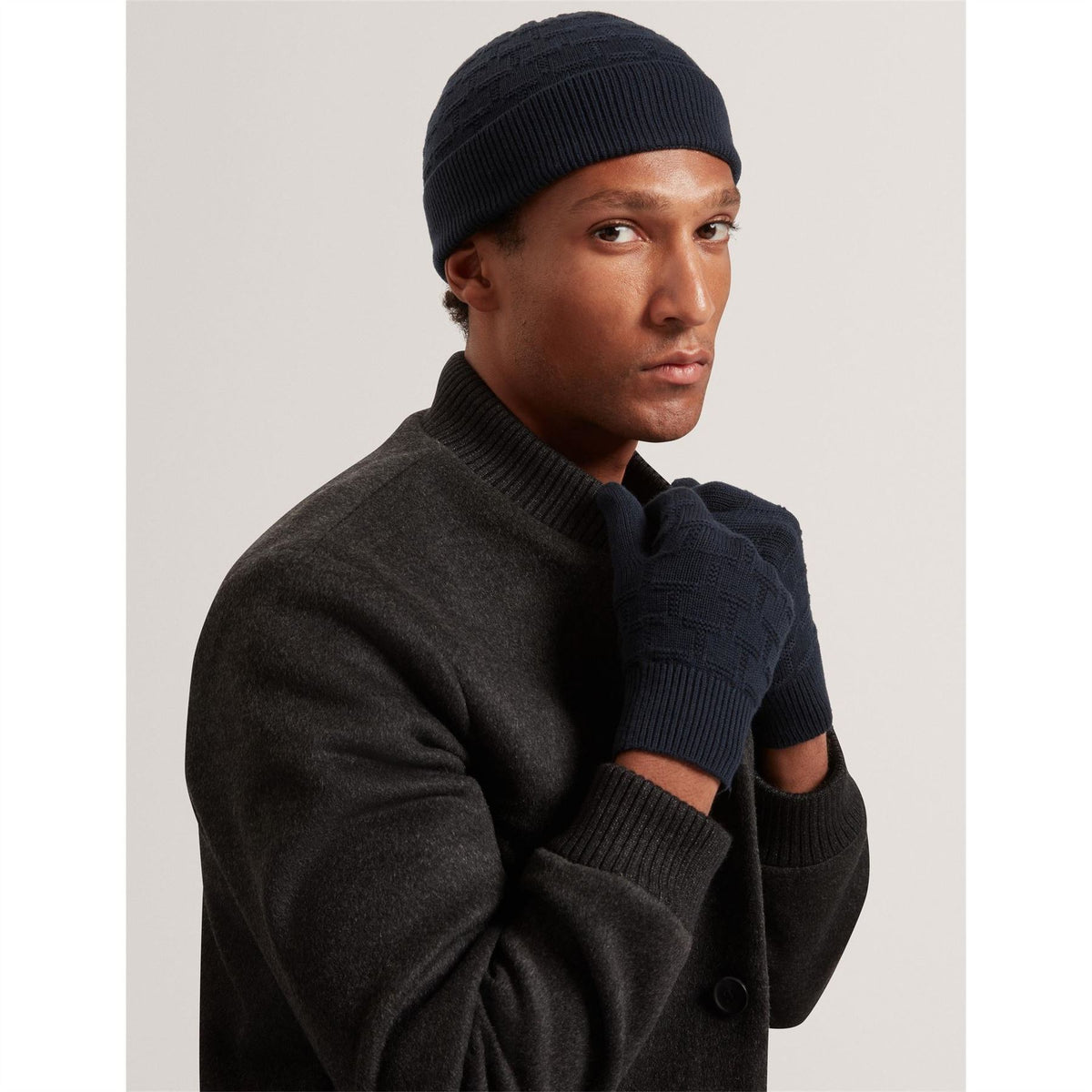 Ted Baker Check Hat And Glove Set