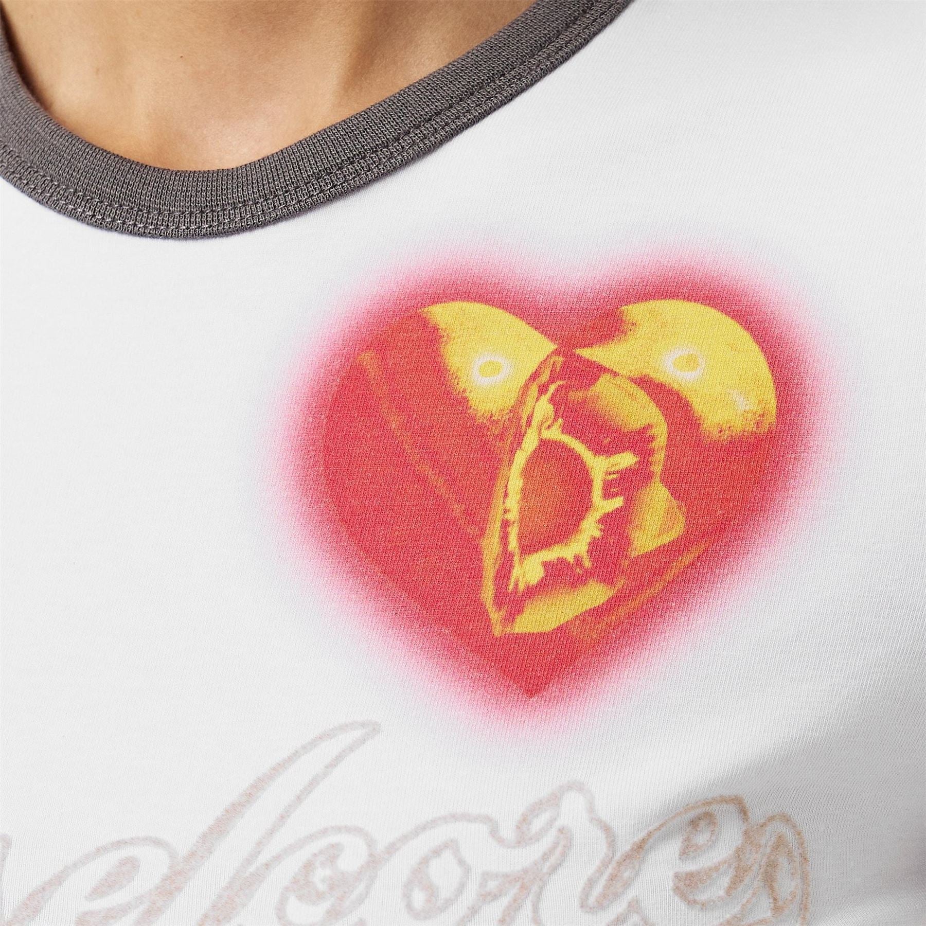 Diesel Heart Slim Fit Cropped Crew Neck T-Shirt