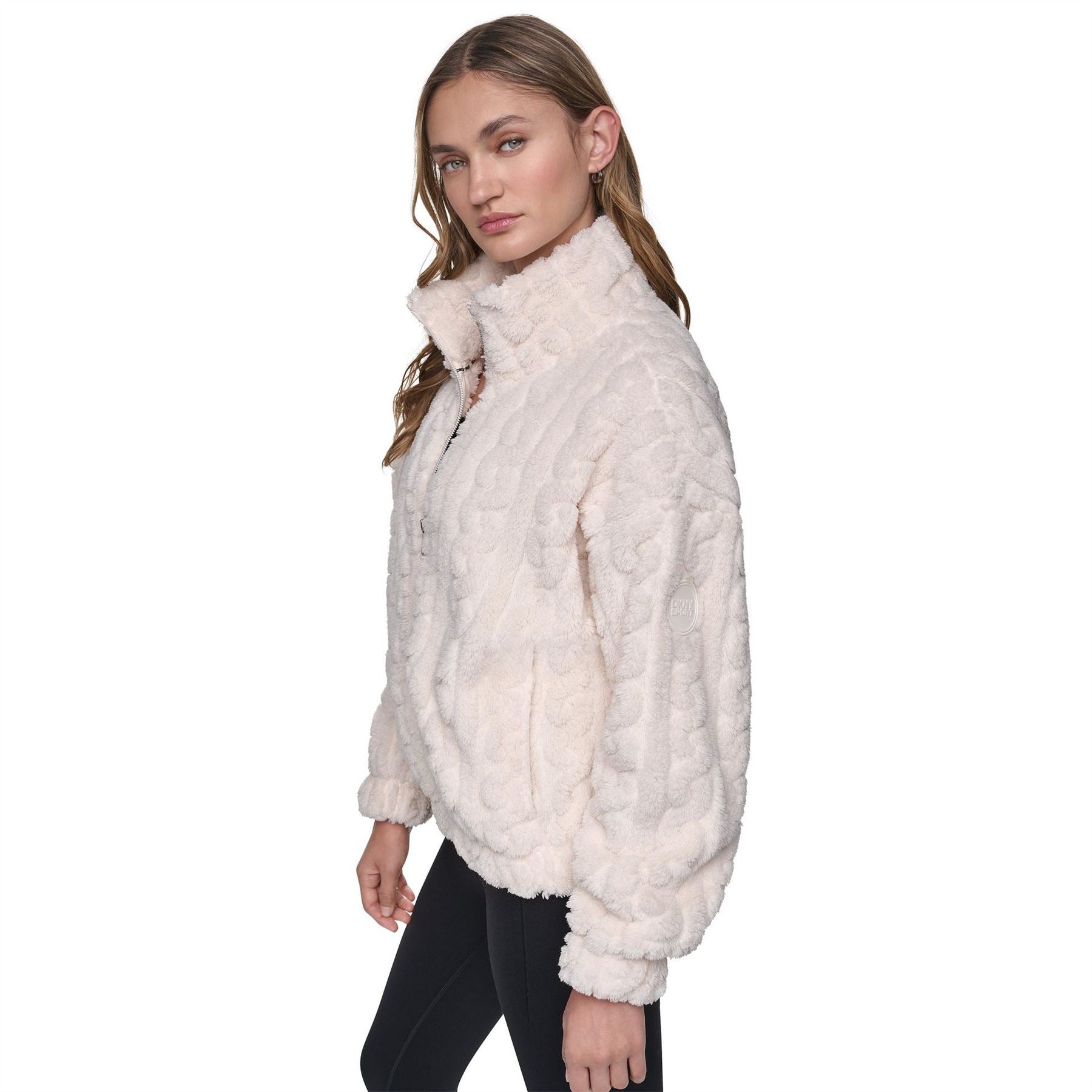 DKNY Cable FulL-Zip Sherpa Ld64