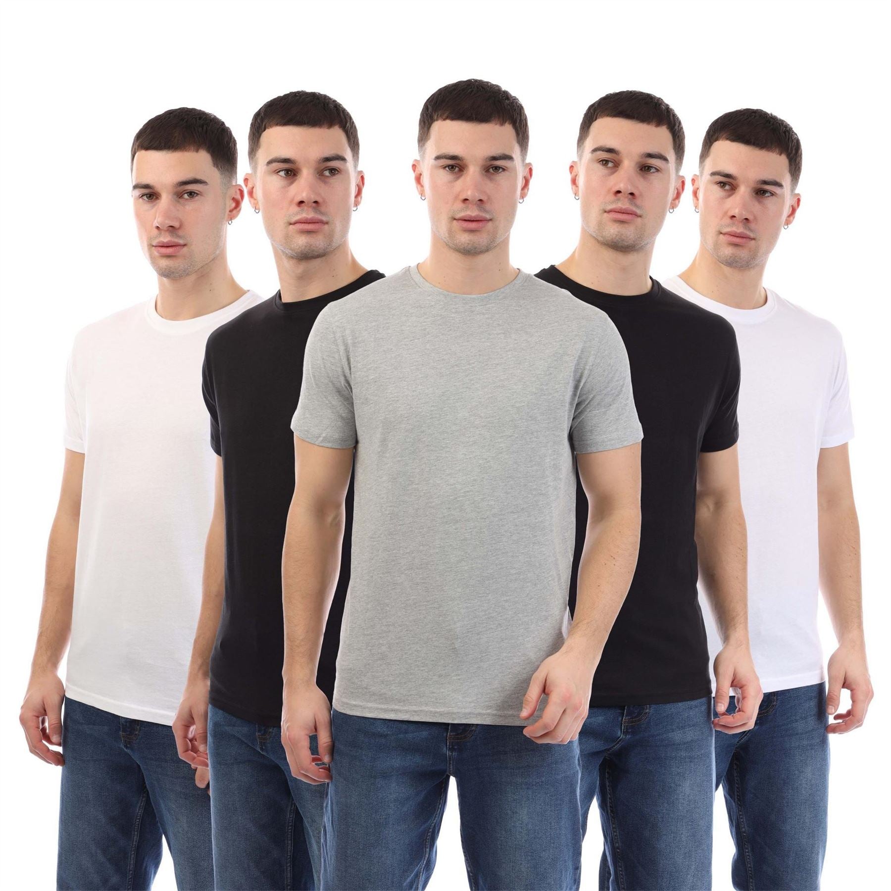 Duck and Cover Print Sleeve 5 Pack T-Shirts