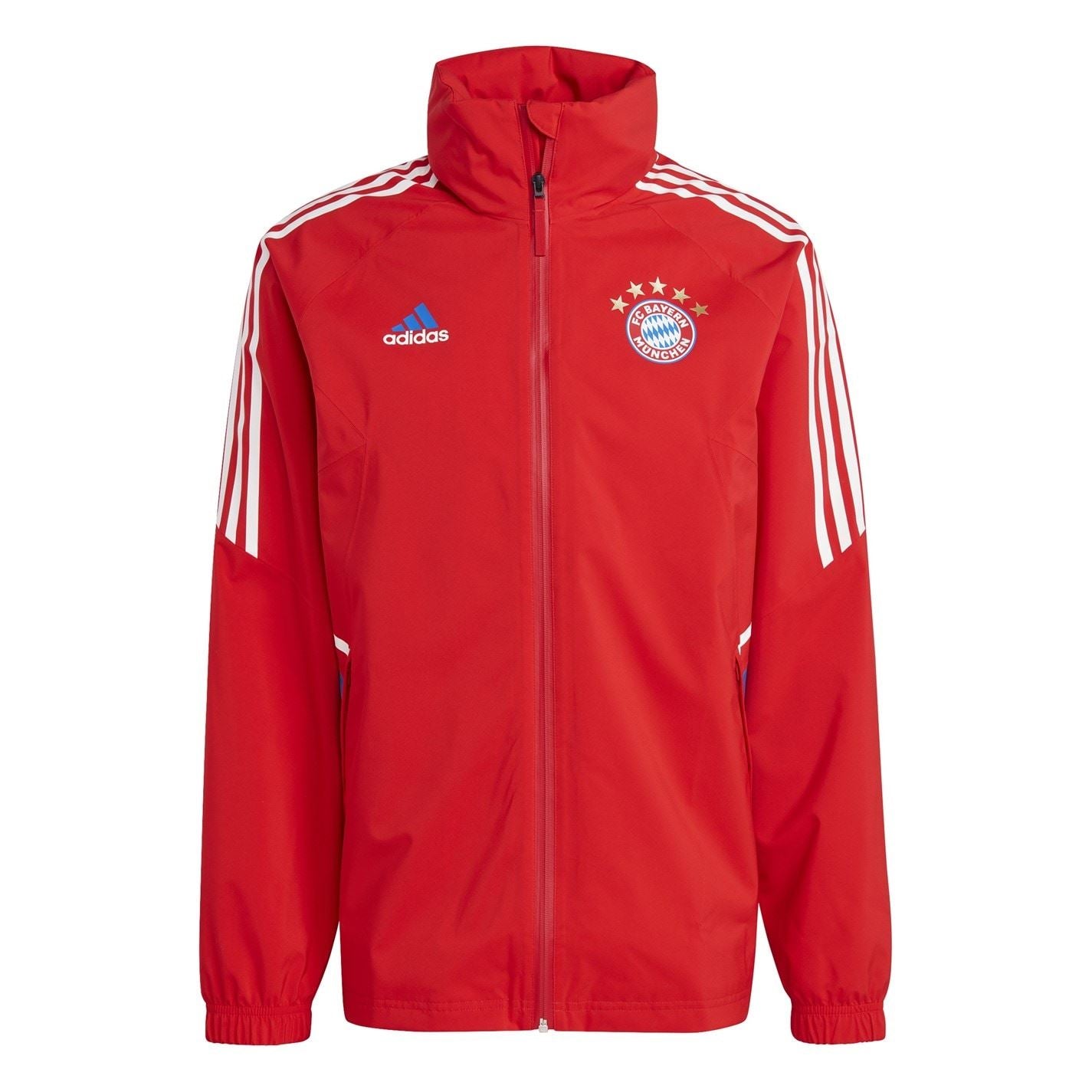adidas FC Barcelona Full Zipper Rain Jacket with Side Stripes