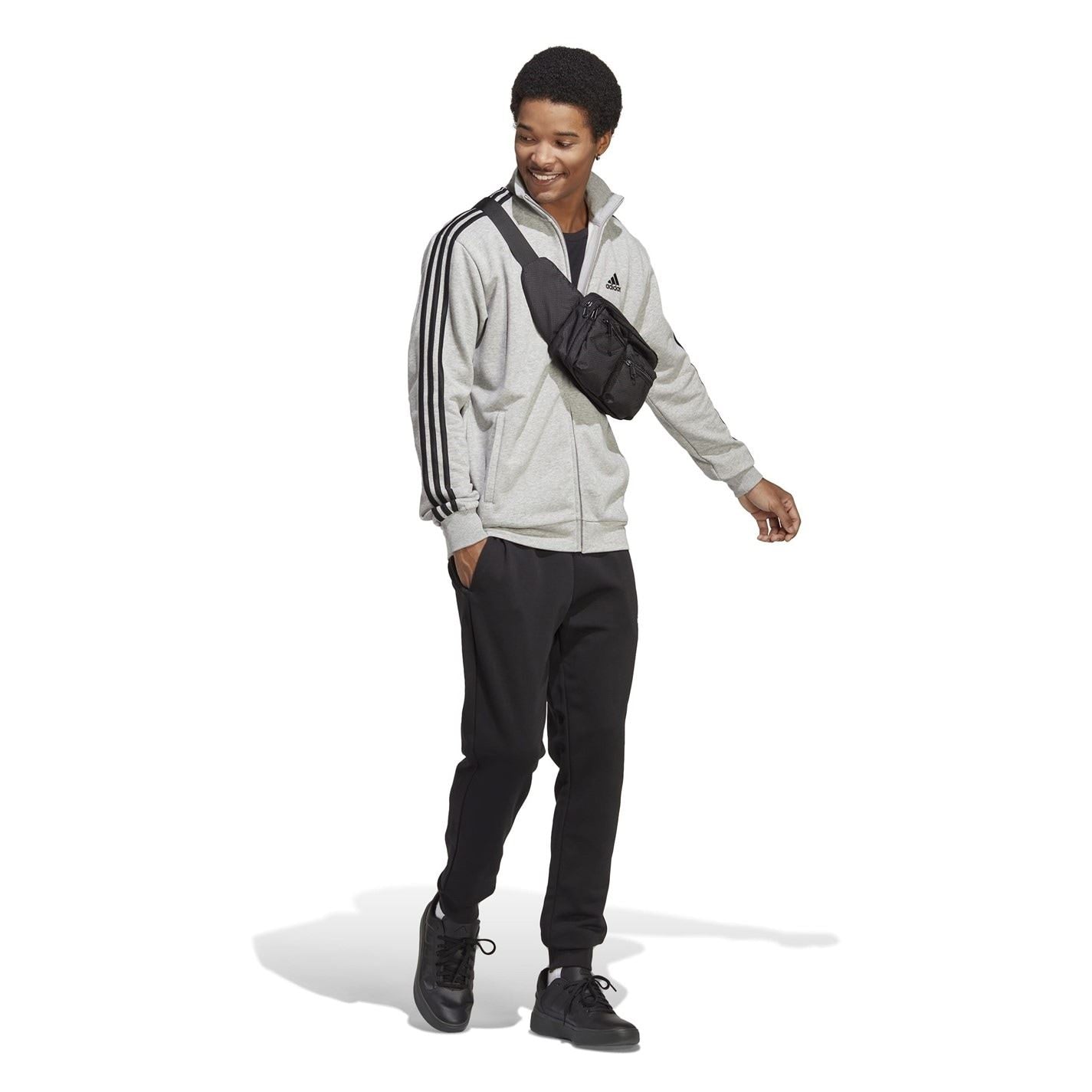 adidas Mens Basic 3 Stripes French Terry Tracksuit