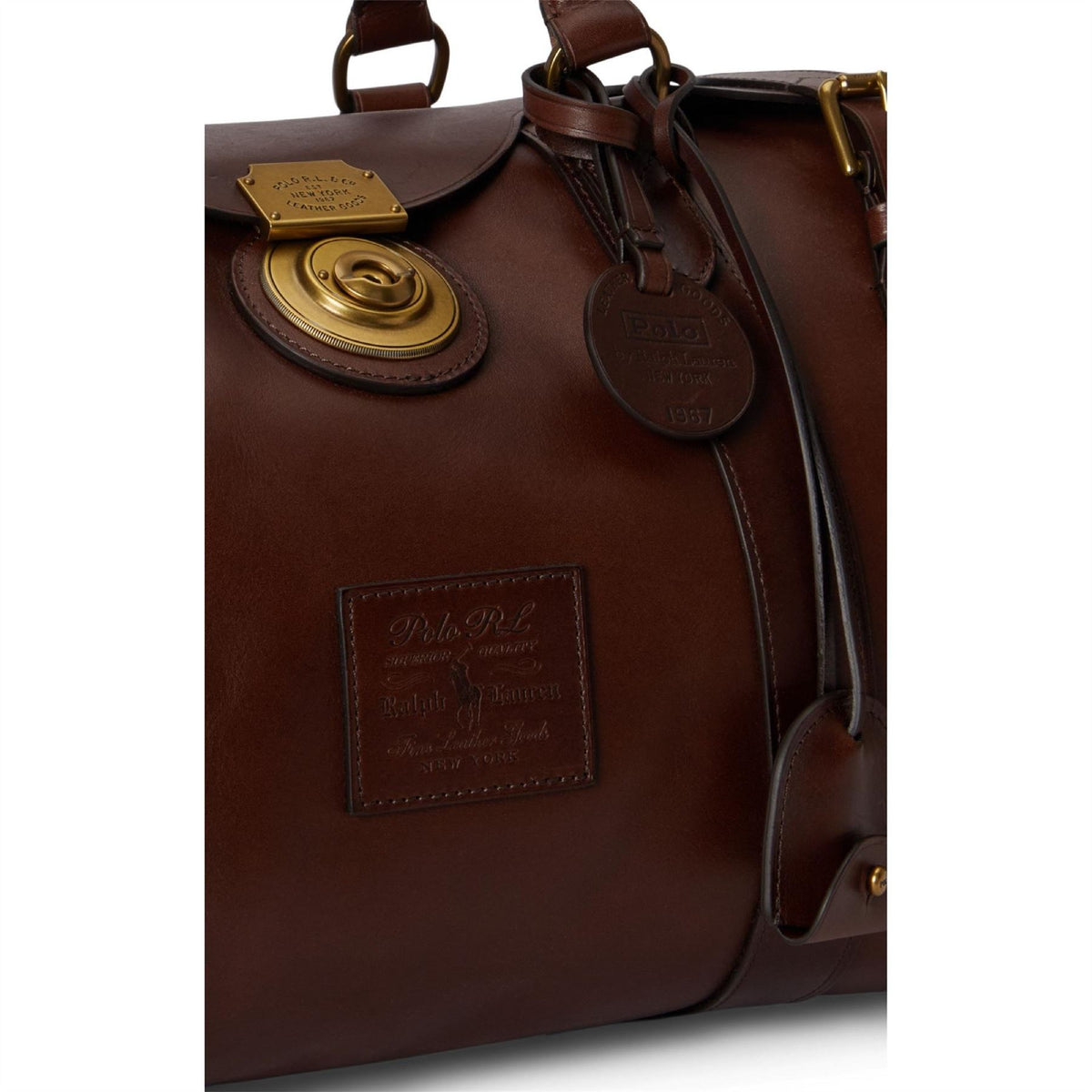 Polo Ralph Lauren Lock Leather Small Holdall Duffel Bag
