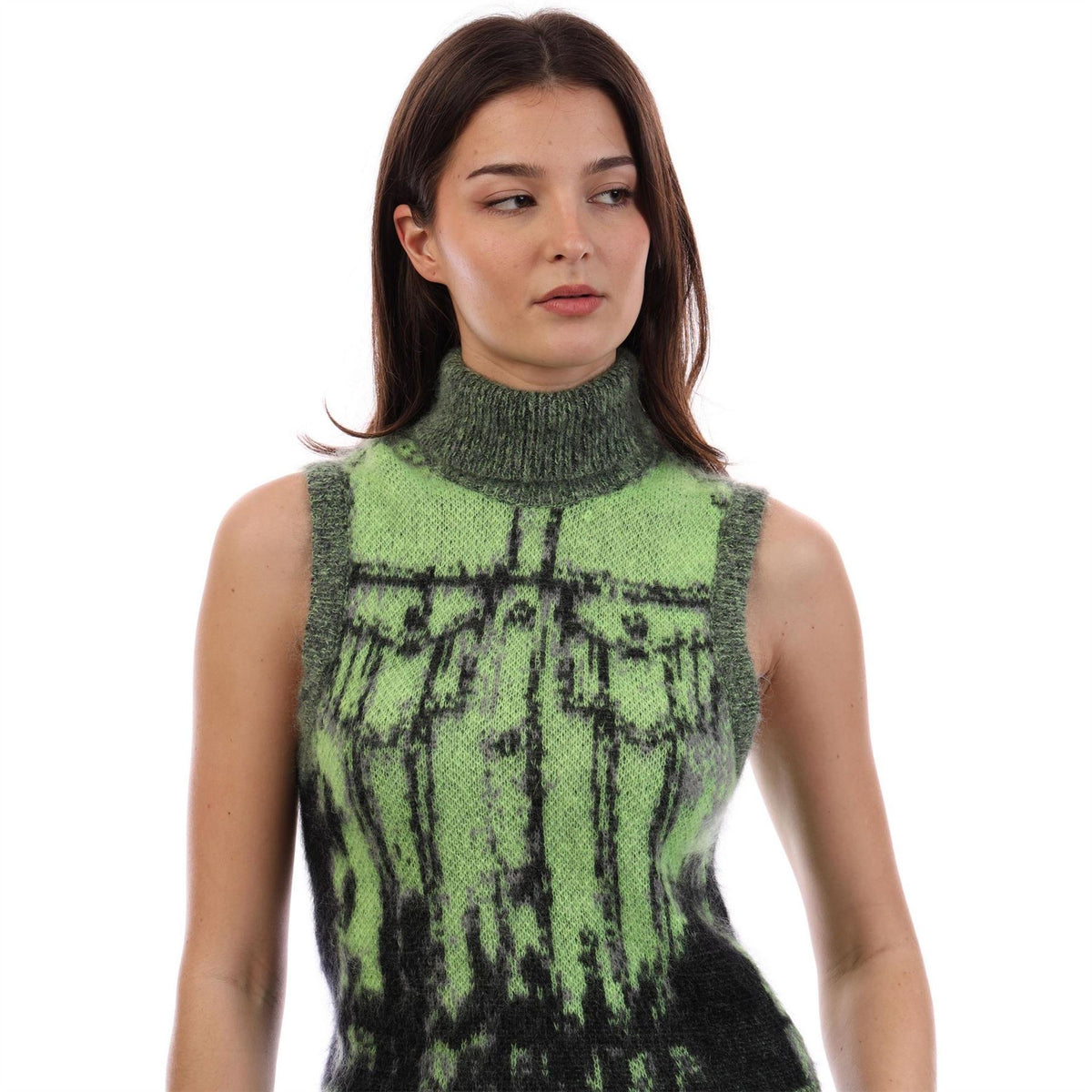 Diesel Sifnos Turtle Neck High Collar Sleeveless Vest