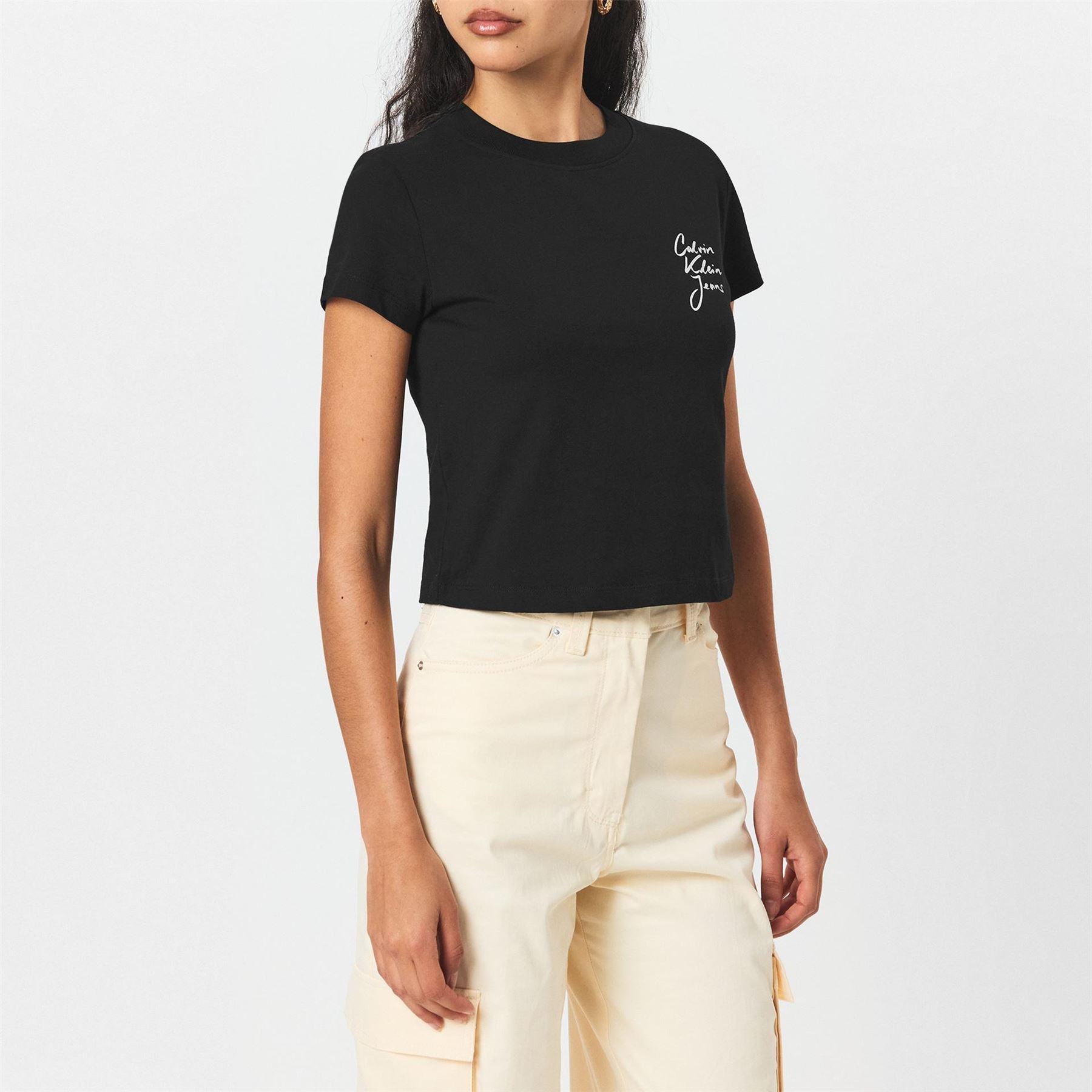 Calvin Klein Jeans Cropped Crew Neck Regular Fit T-Shirt