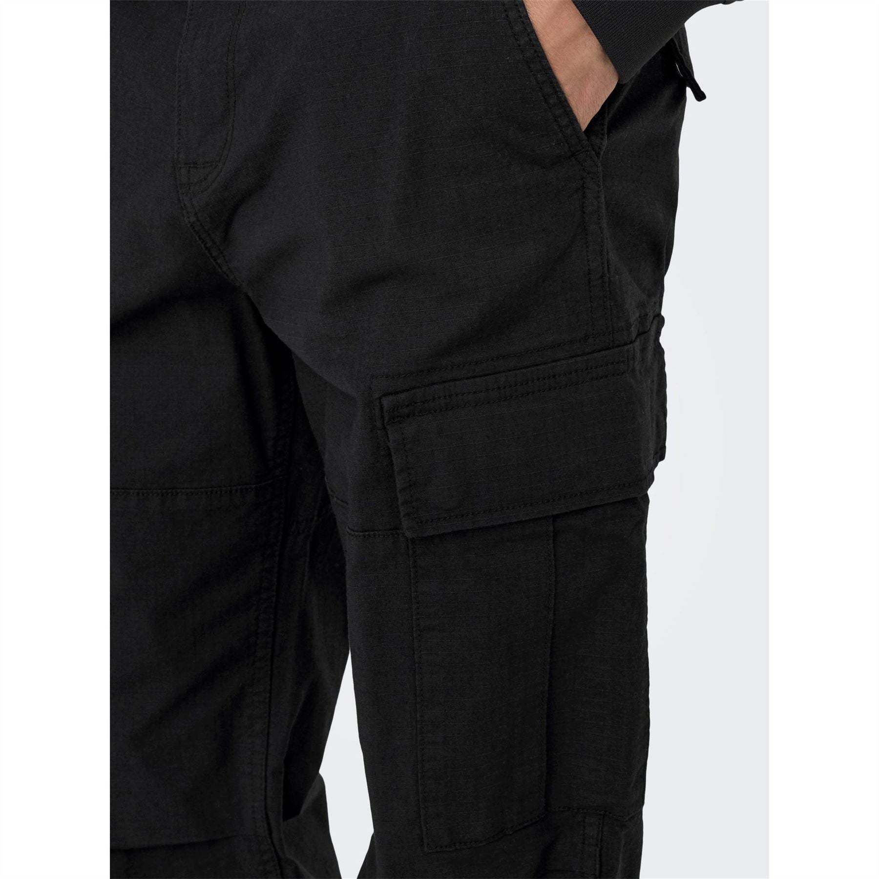Only and Sons Solid Patterned Straight Combat Pants