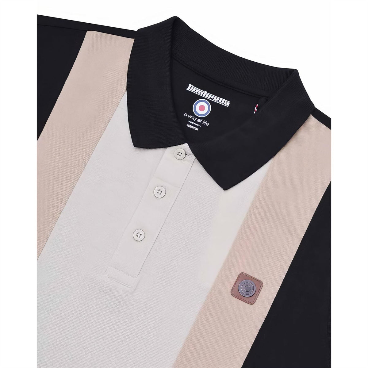 Lambretta Vintage Panel Short Sleeve Polo Shirt