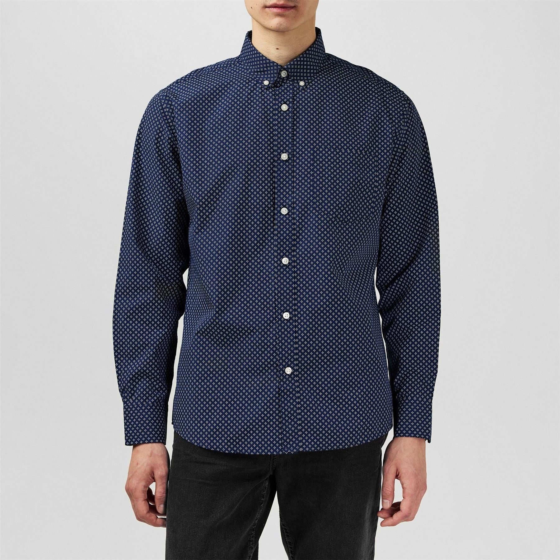 Fabric Mens Classic Poplin Long Sleeve Shirt