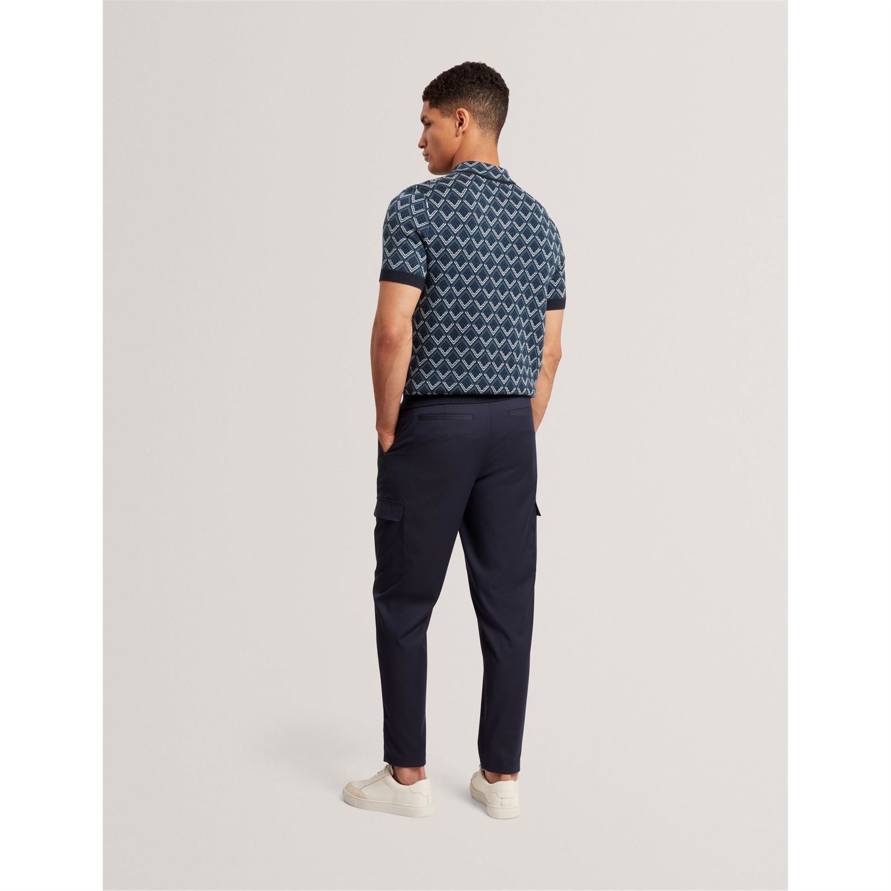 Ted Baker Jacquard Collared Neck Short Sleeve Polo Shirt