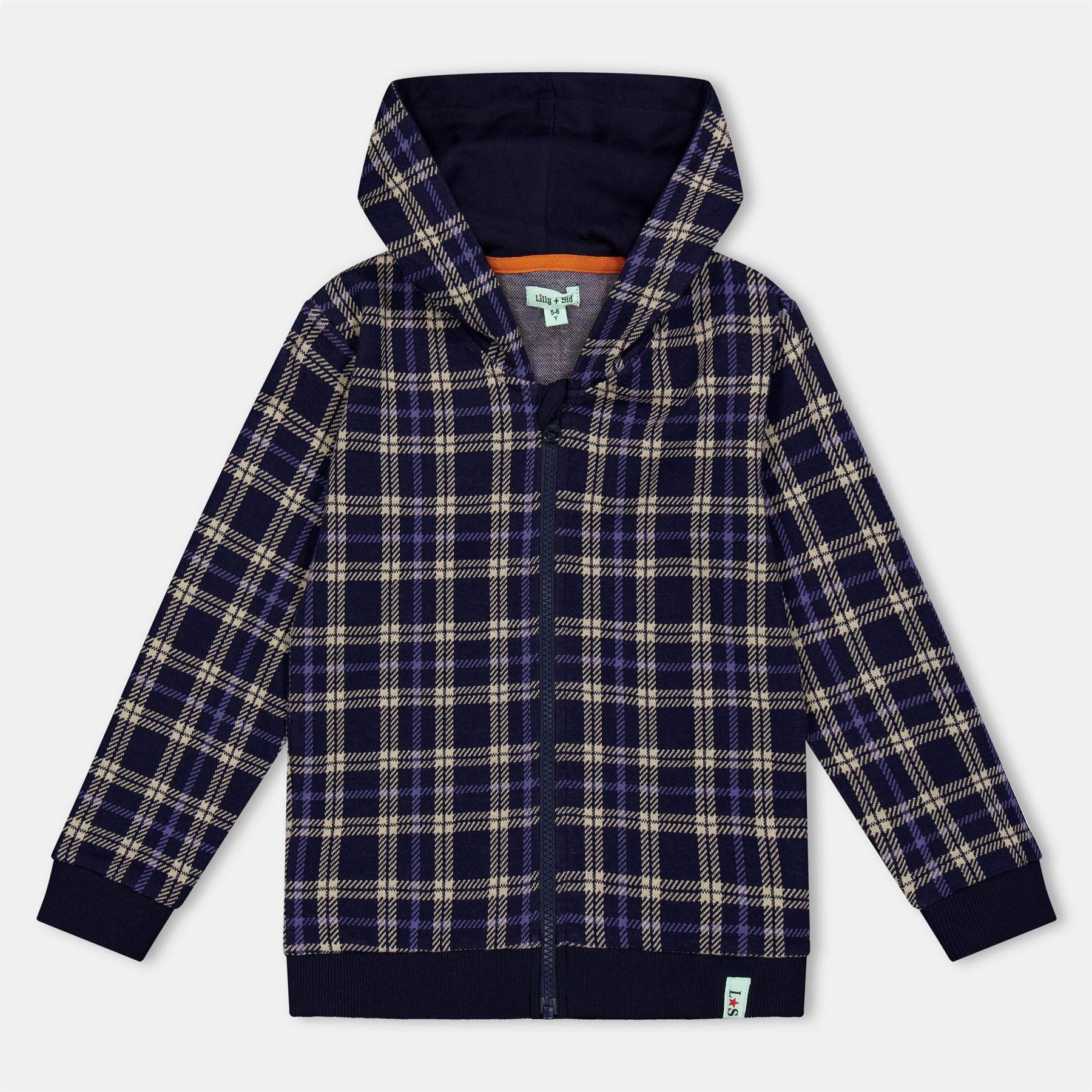 Lilly and Sid Check Pattern Hooded Neck Sweatshirt
