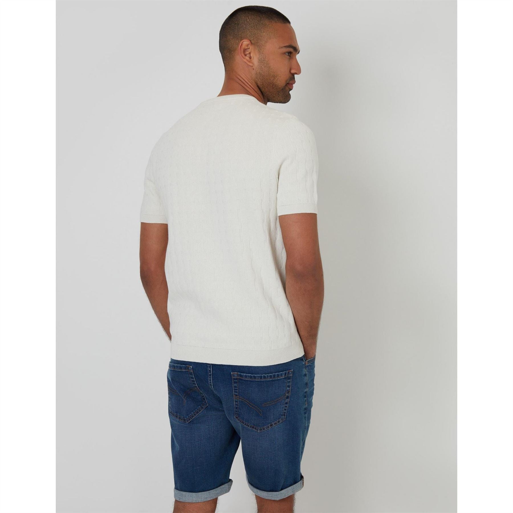 Threadbare Crew Neck Ribbed Collar Short Sleeve T-Shirt