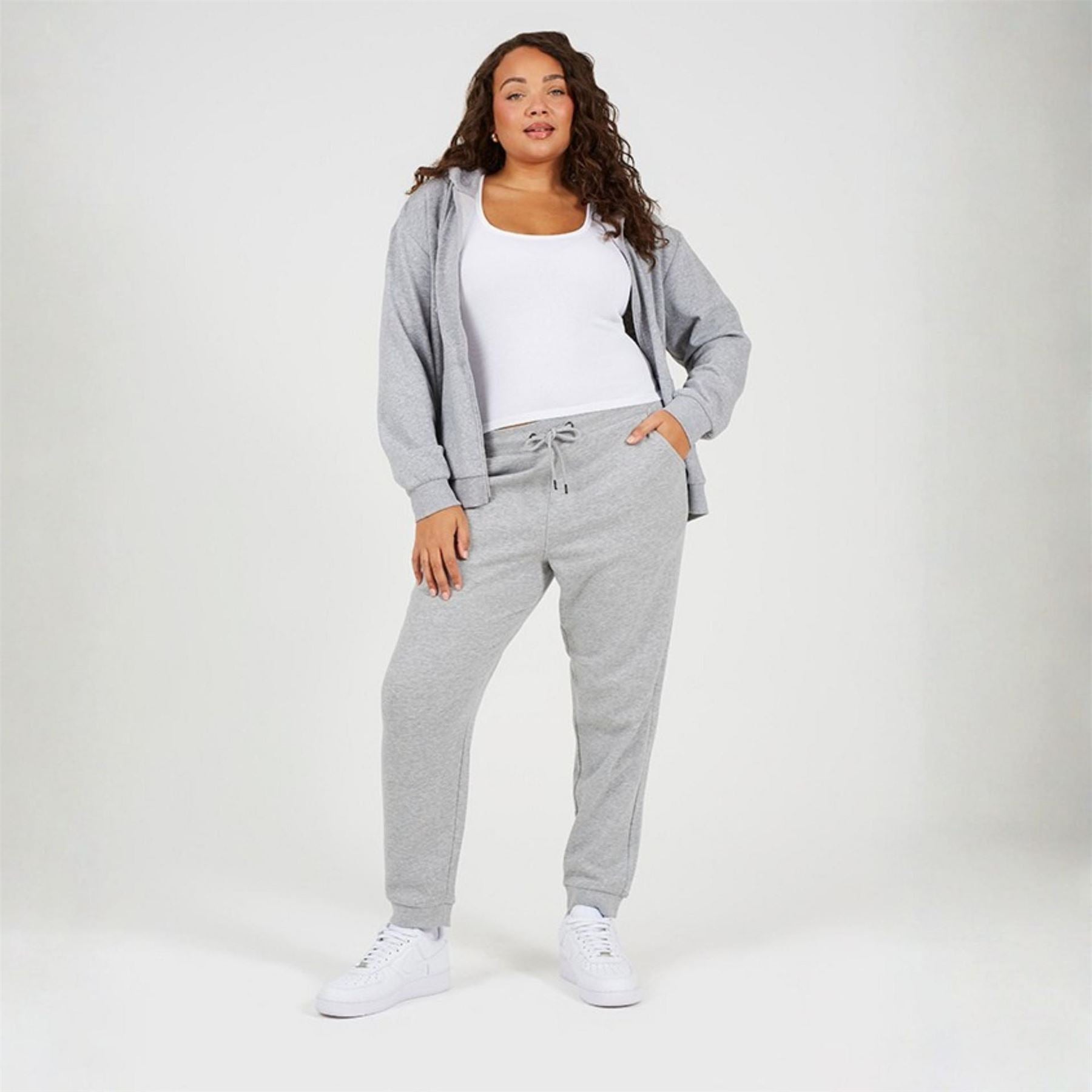 Brave Soul Womens Plus Size Solid Colour Jogging Bottoms