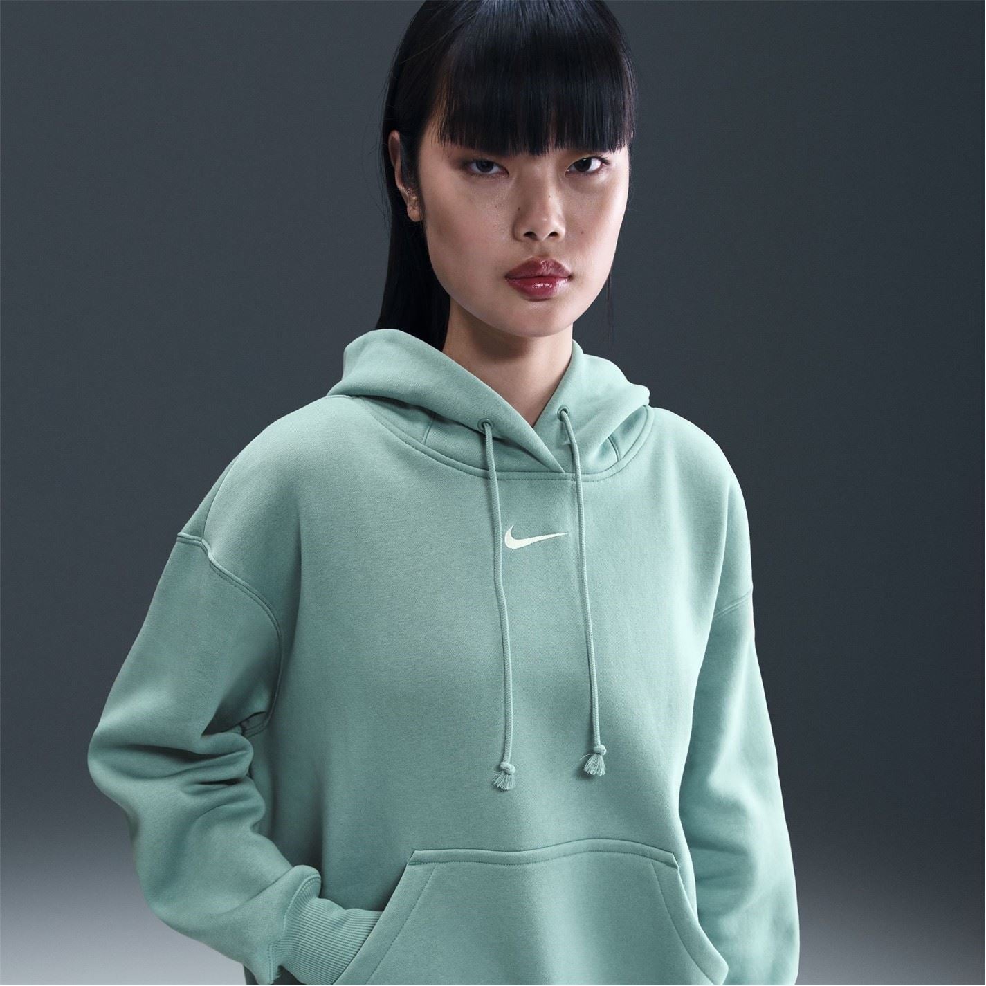 Nike Phoenix Fleece Oversize Fit Drop Shoulder Long Sleeve Hooded Neck Sweatshirt