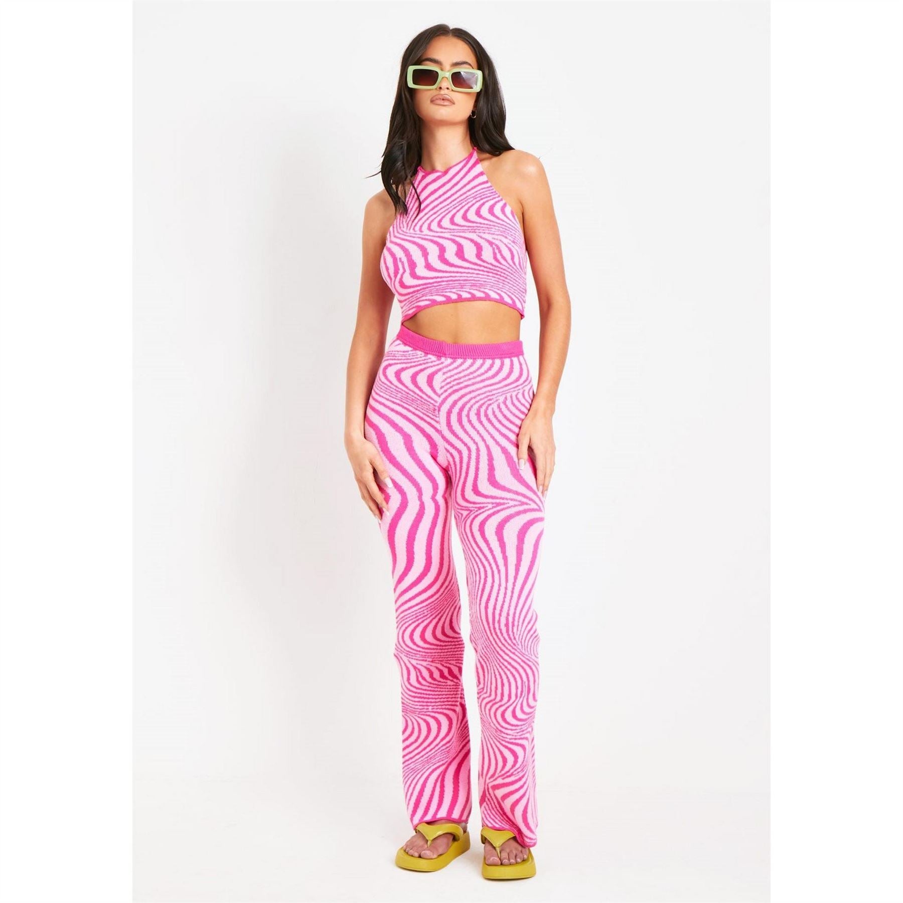 Missy Empire Knit Flared Trousers
