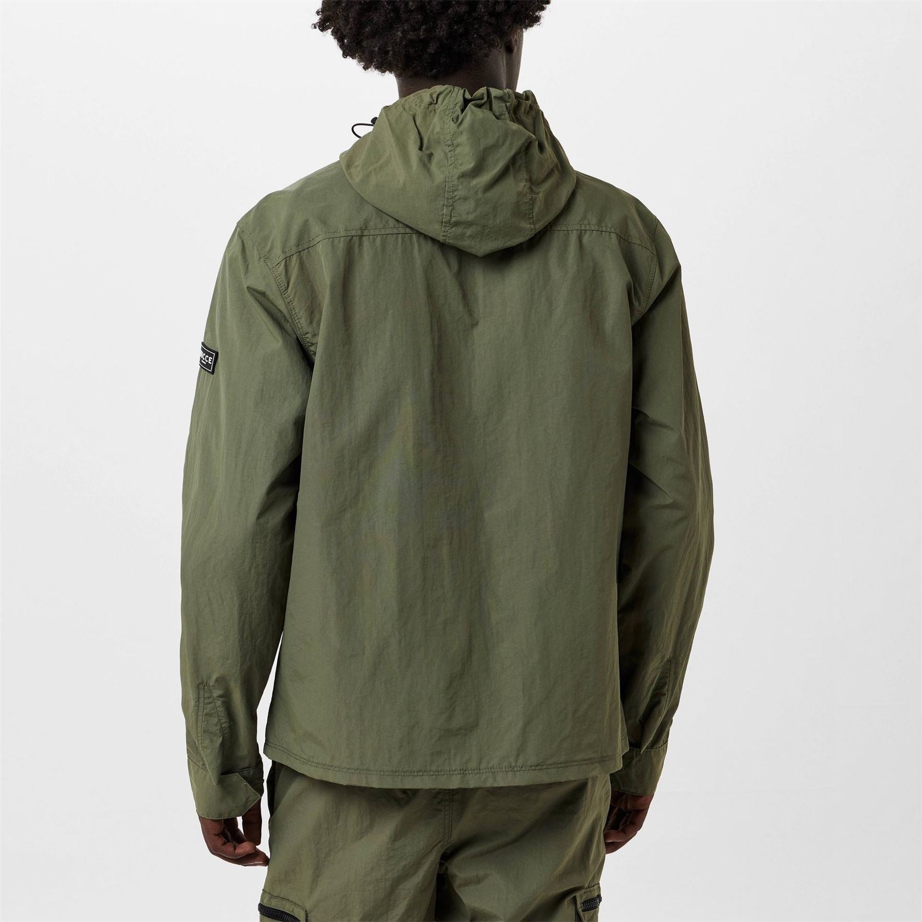 Nicce Hooded Snap Button Solid Patterned Overshirt