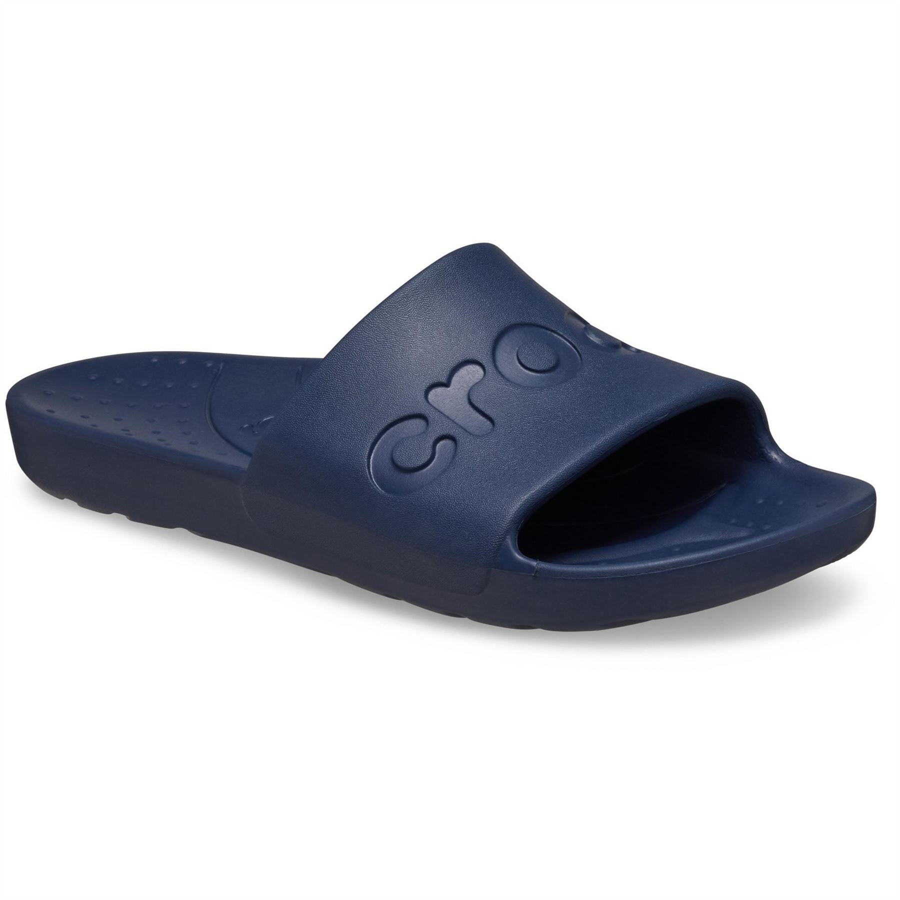 Crocs Logo Print Open Toe Flat Heel Slides